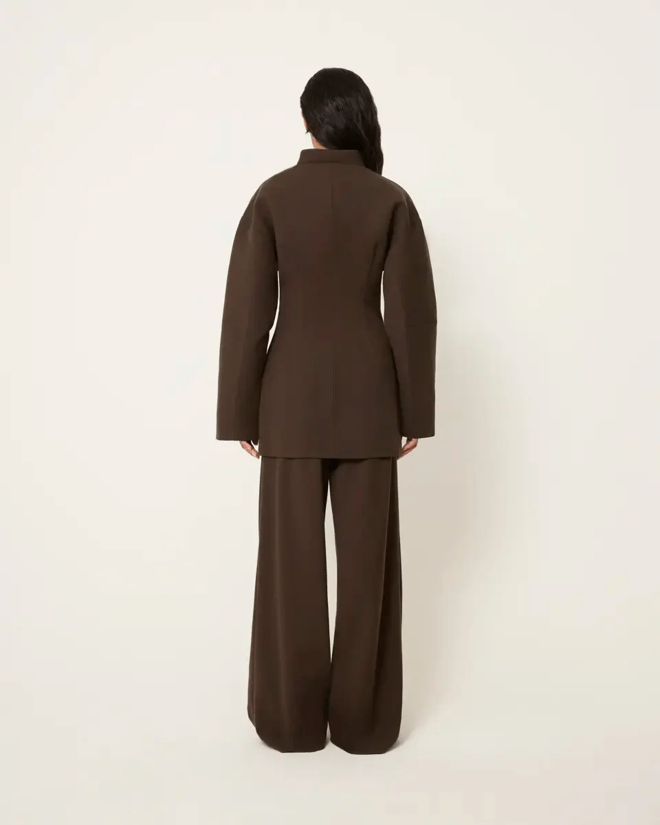 Pleated Wide Leg Trouser | Cinder - Image 10