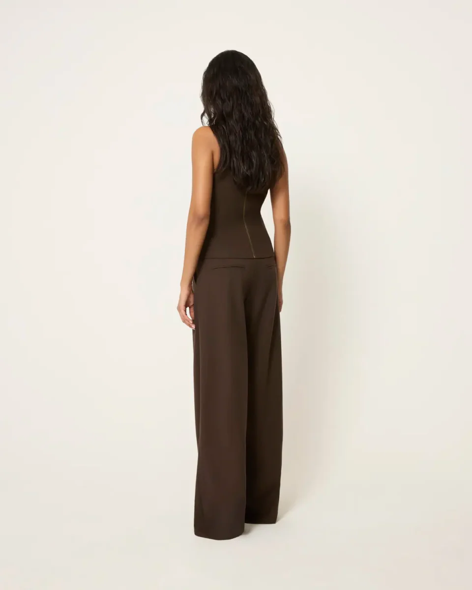 Pleated Wide Leg Trouser | Cinder - Image 5