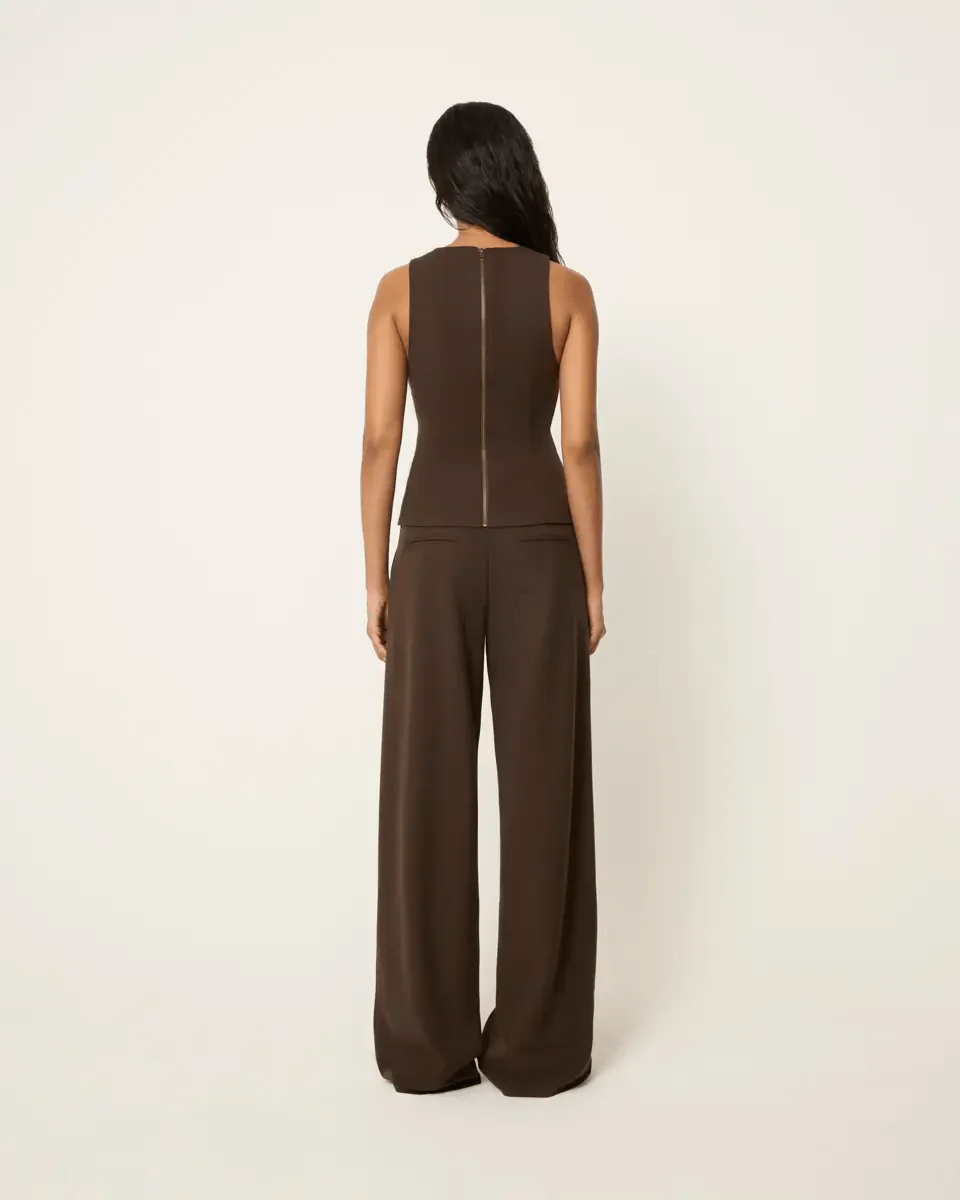 Pleated Wide Leg Trouser | Cinder - Image 6