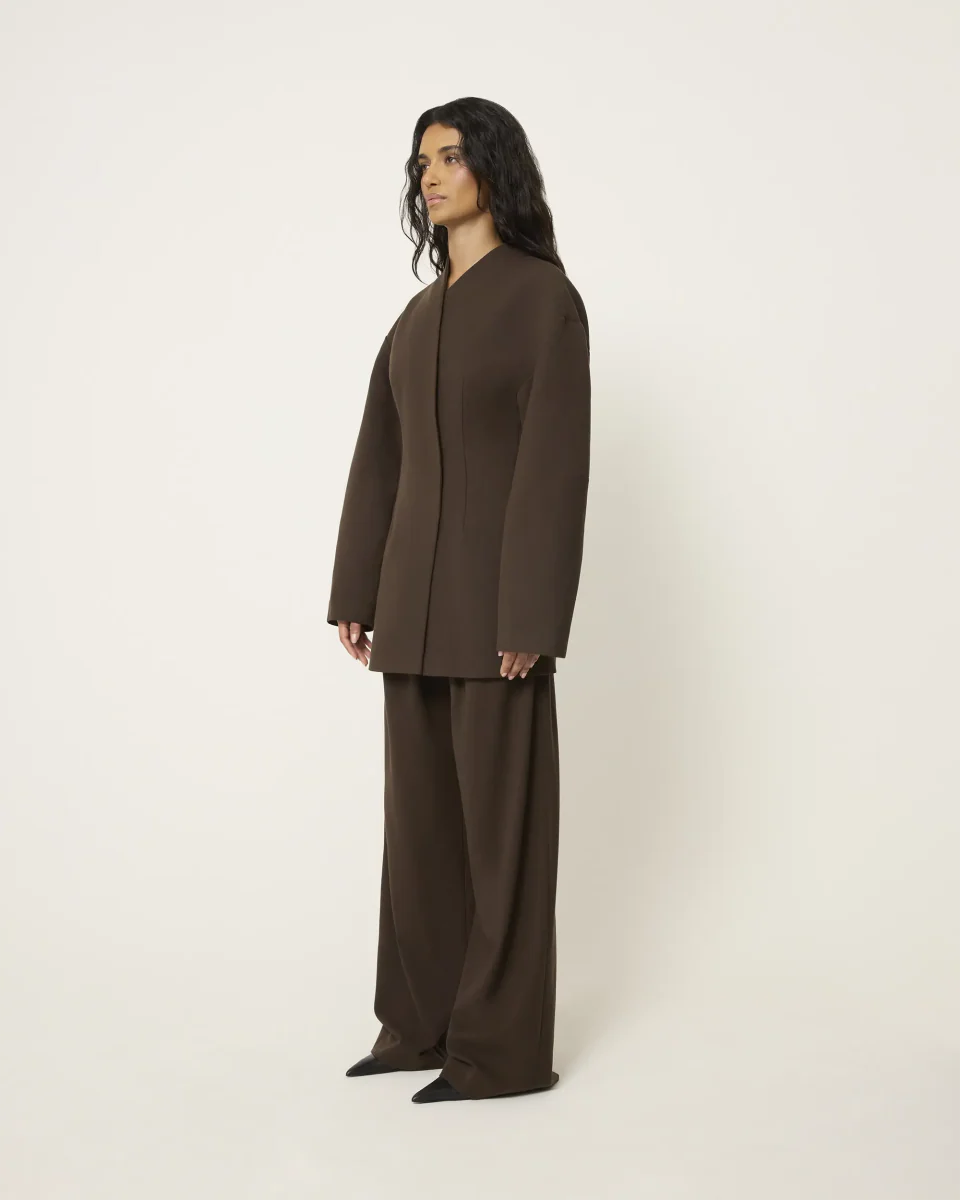 Pleated Wide Leg Trouser | Cinder - Image 8