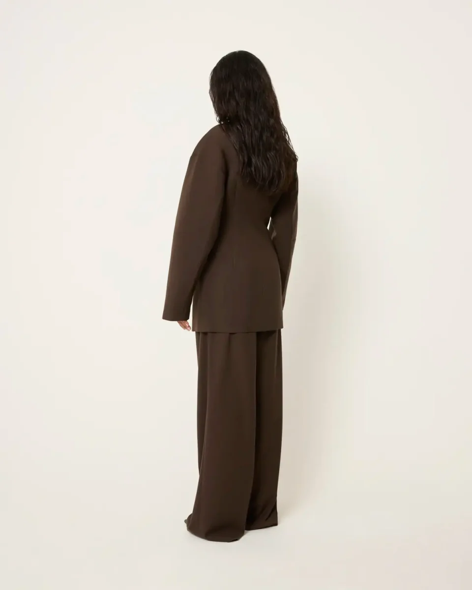 Pleated Wide Leg Trouser | Cinder - Image 9