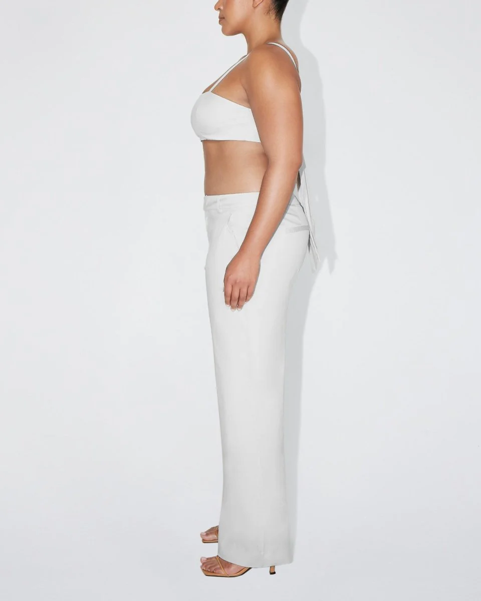 Poplin Low Rise Trouser | Light Grey - Image 4