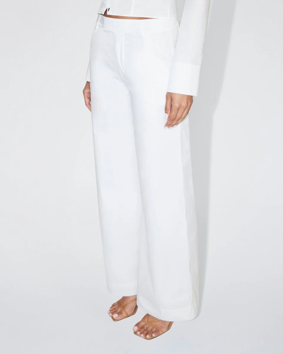 Poplin Low Rise Trouser | White