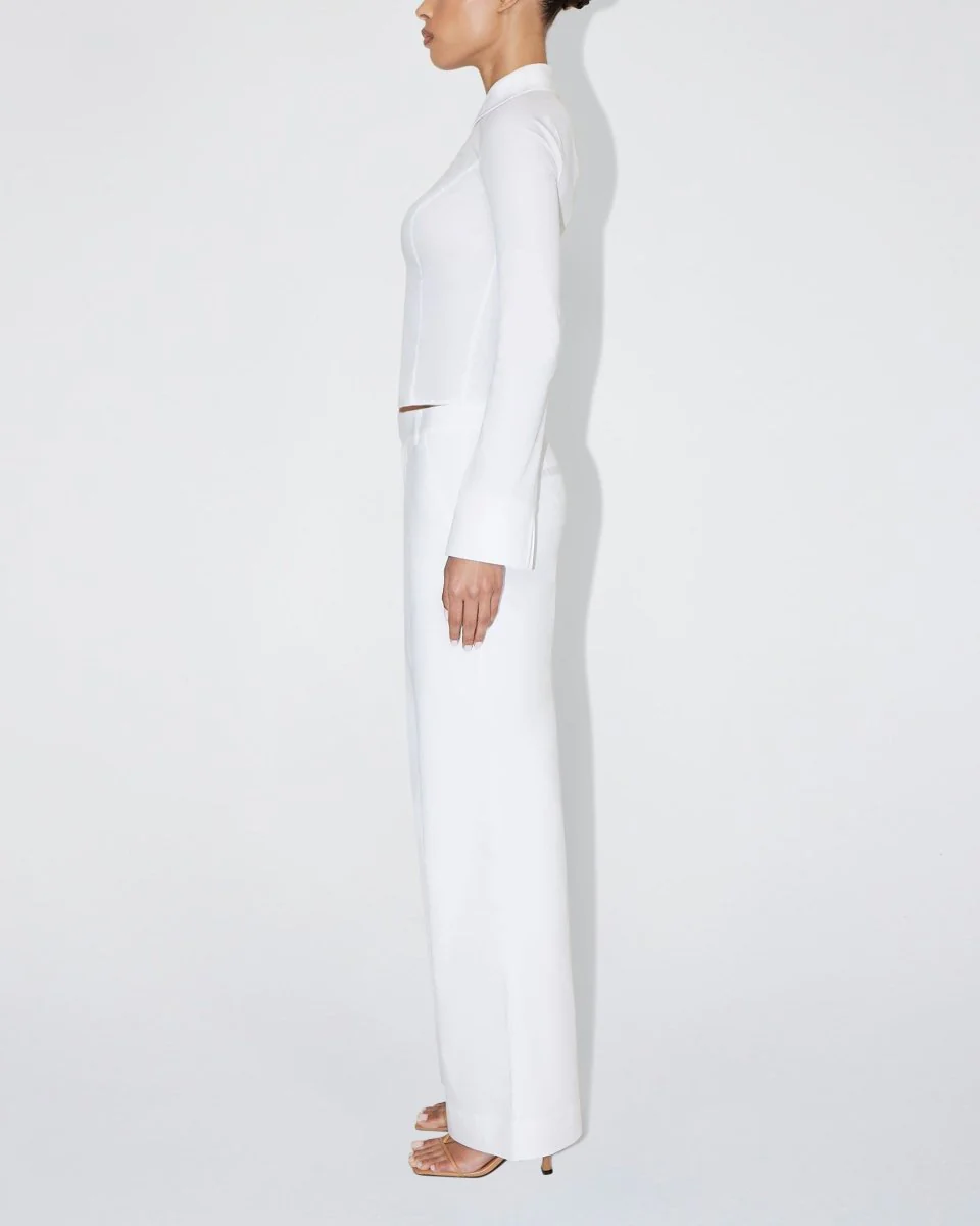 Poplin Low Rise Trouser | White - Image 4