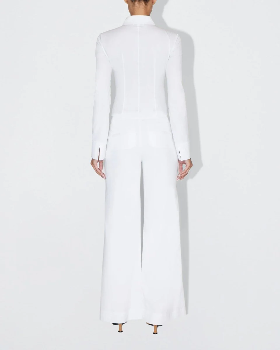 Poplin Low Rise Trouser | White - Image 5