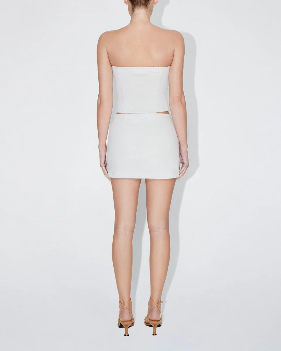 Poplin Micro Mini Skirt | Light Grey - Image 5