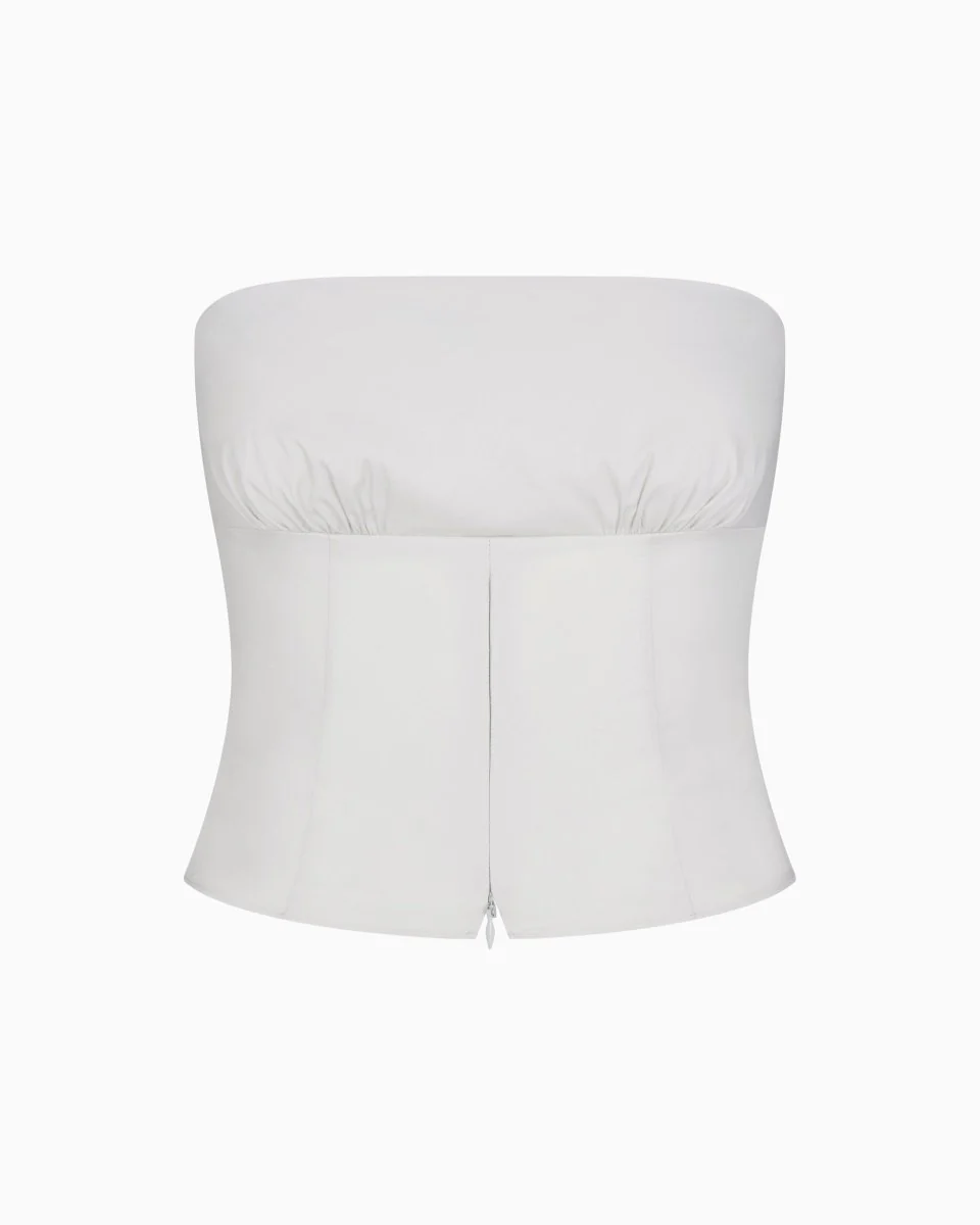 Poplin Tube Top | Light Grey - Image 10