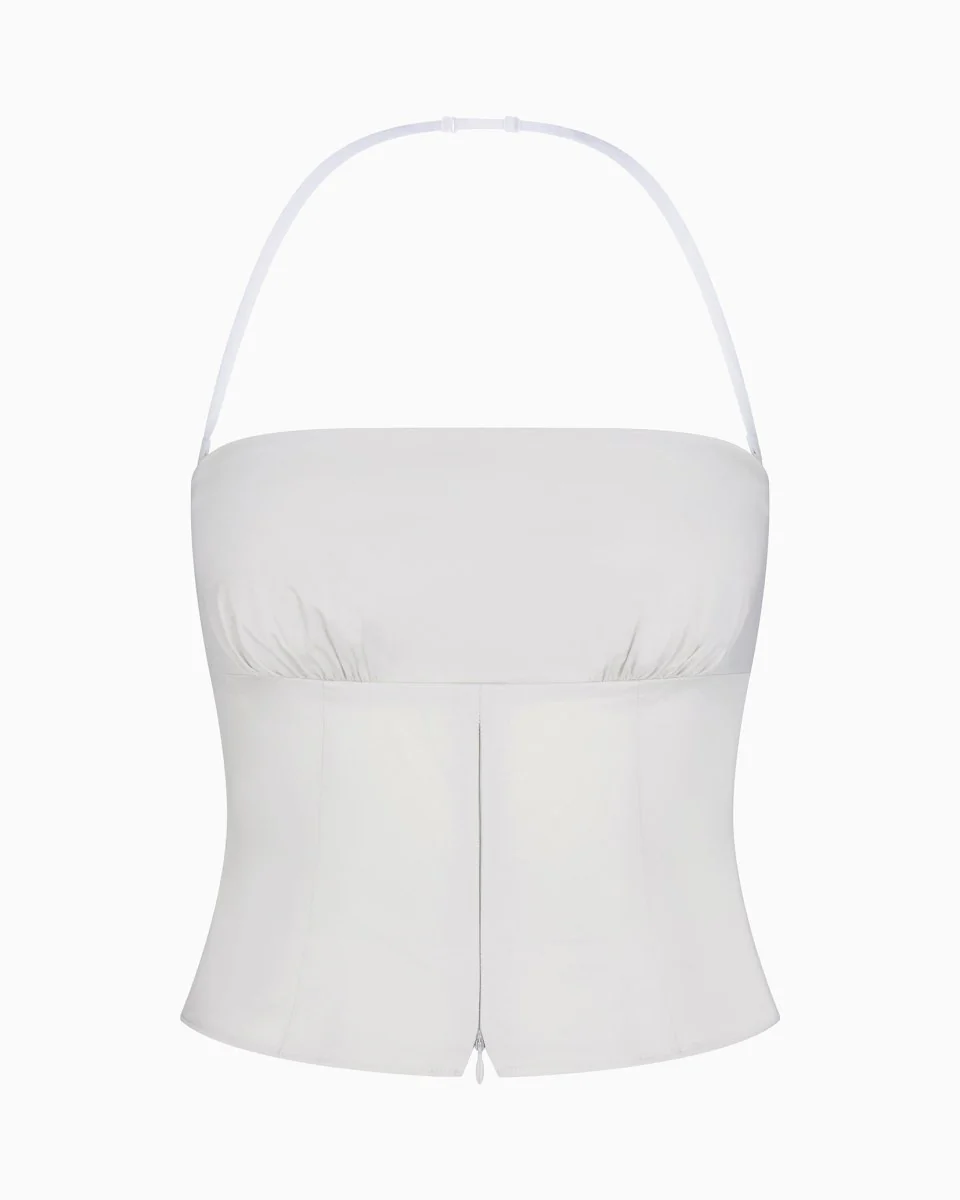 Poplin Tube Top | Light Grey - Image 7