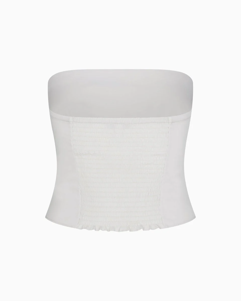 Poplin Tube Top | Light Grey - Image 8
