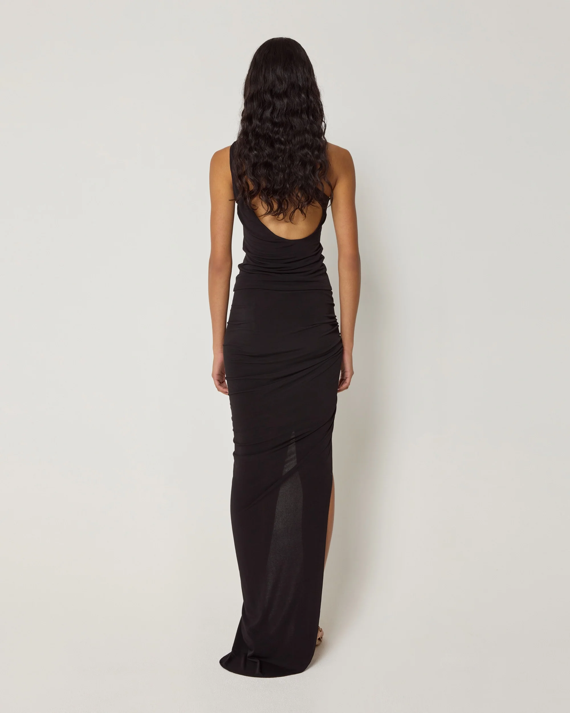 Ruched Maxi Skirt | Black - Image 6