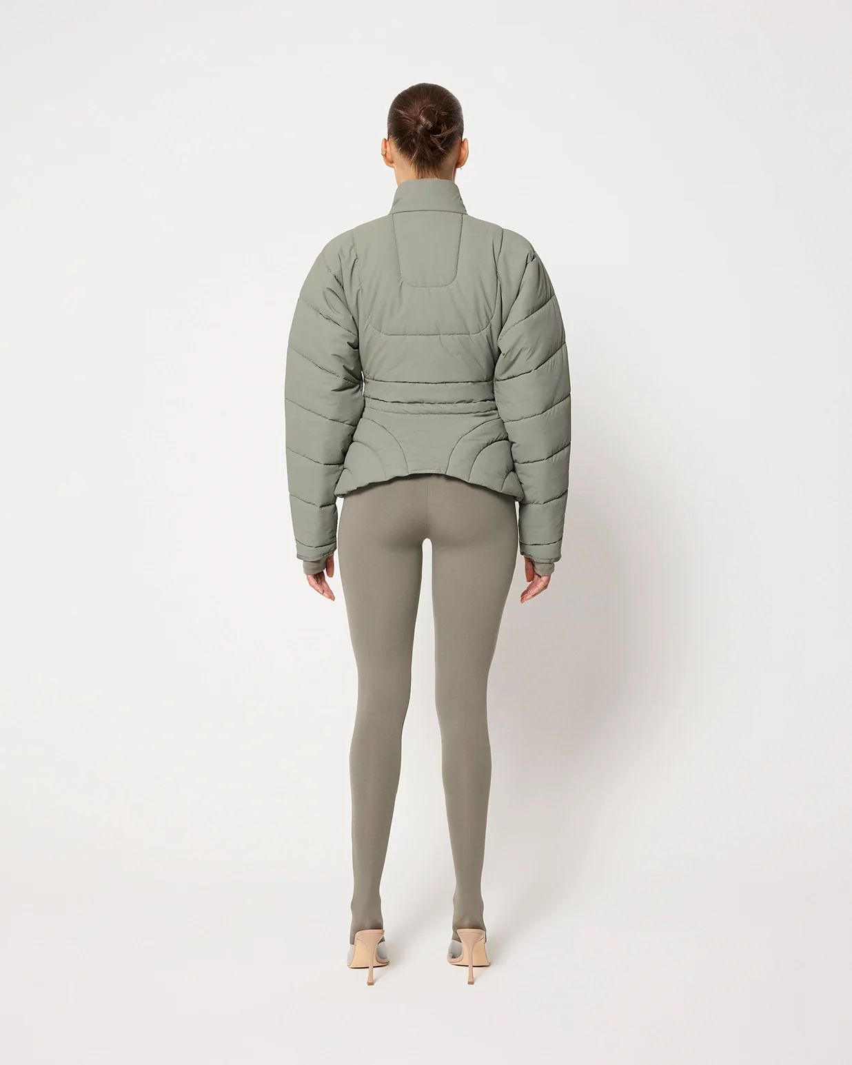 Sculpted Puffer Jacket | Dusty Olive - Image 5