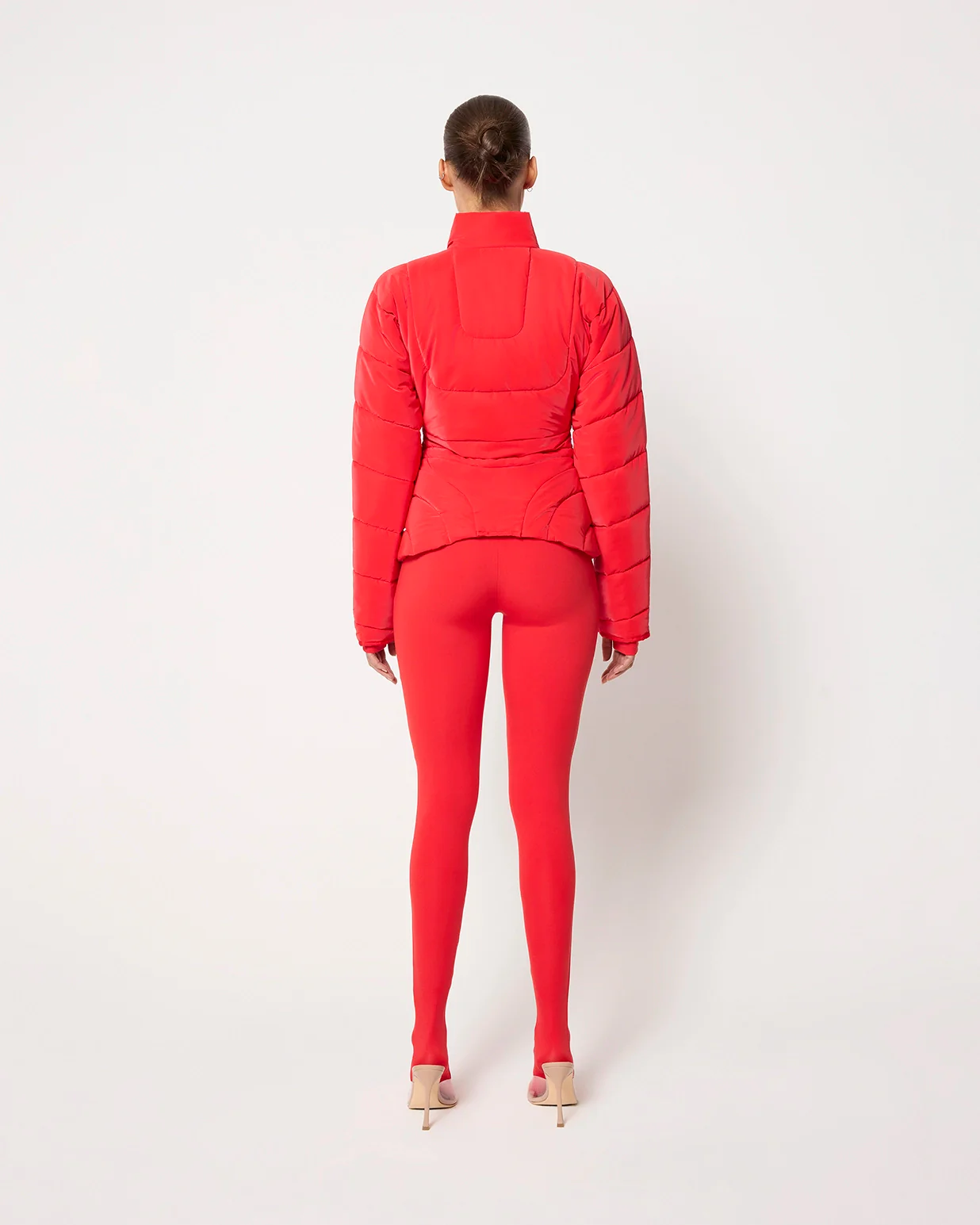 Sculpted Puffer Jacket | Scarlet - Image 5
