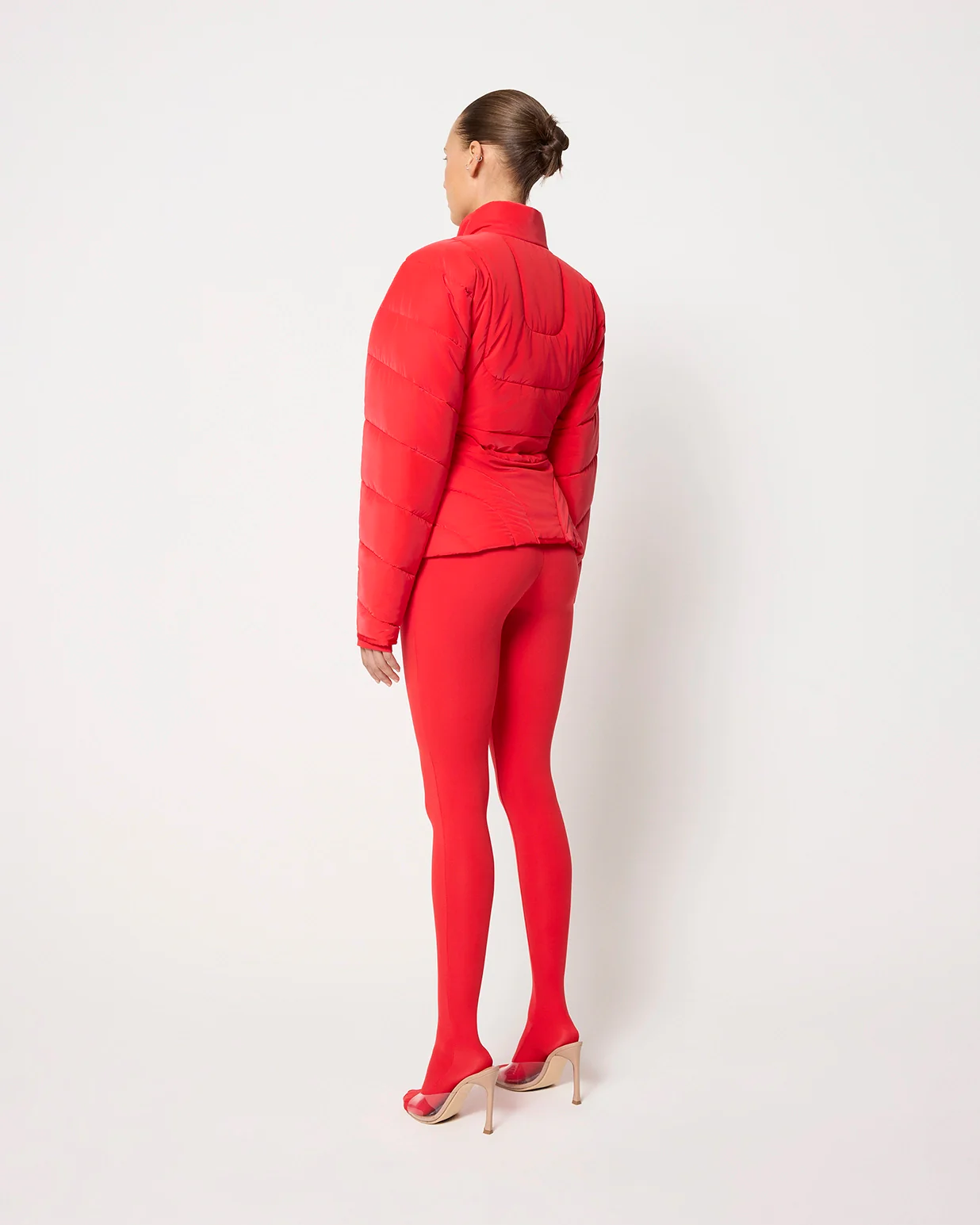 Sculpted Puffer Jacket | Scarlet - Image 6