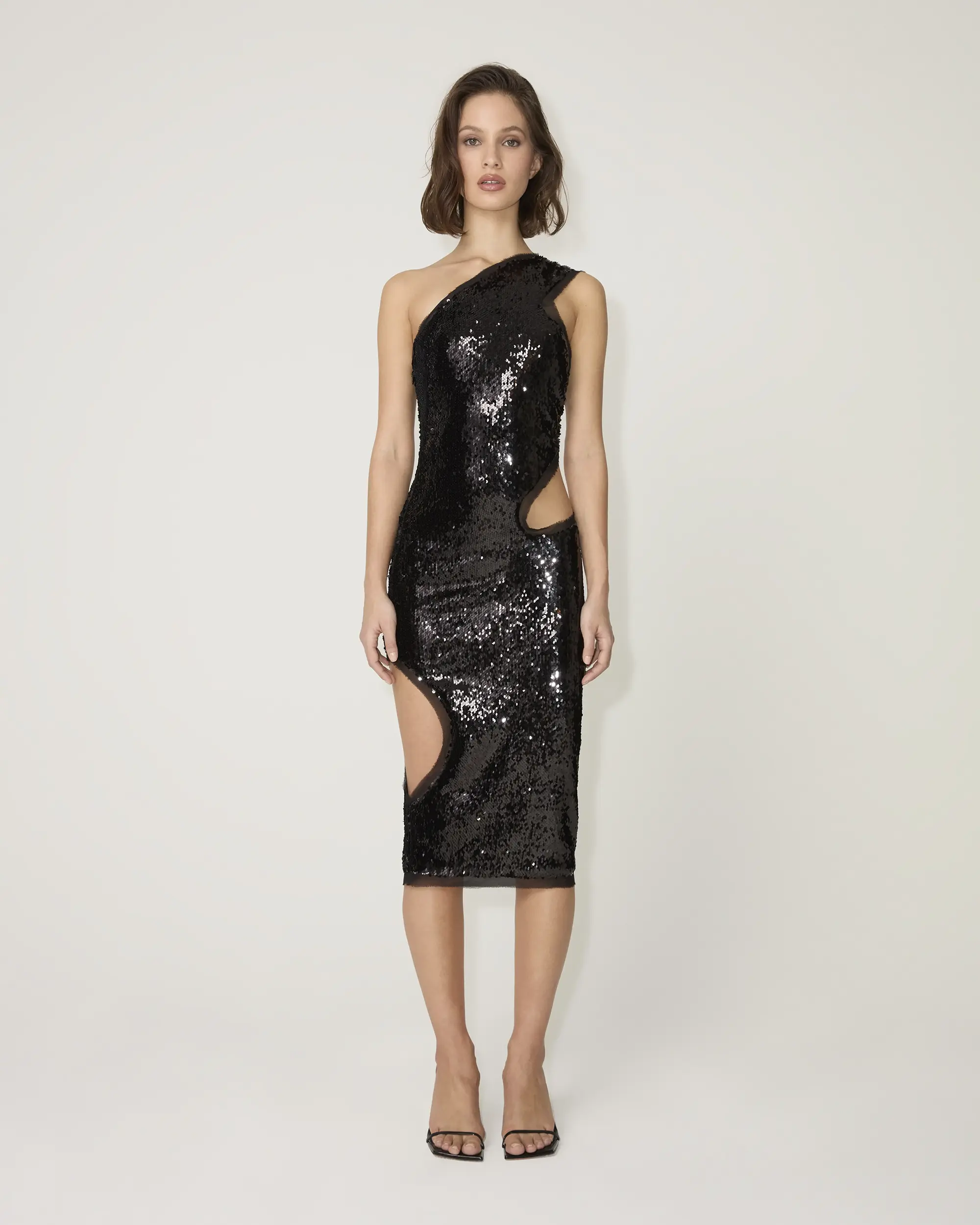 Sequin Cutout Dress | Black - Image 3