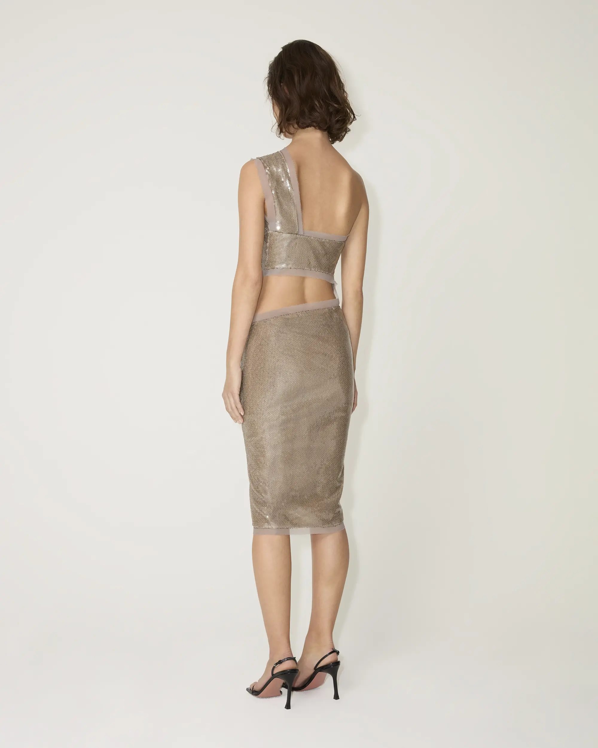 Sequin Cutout Dress | Champagne - Image 5