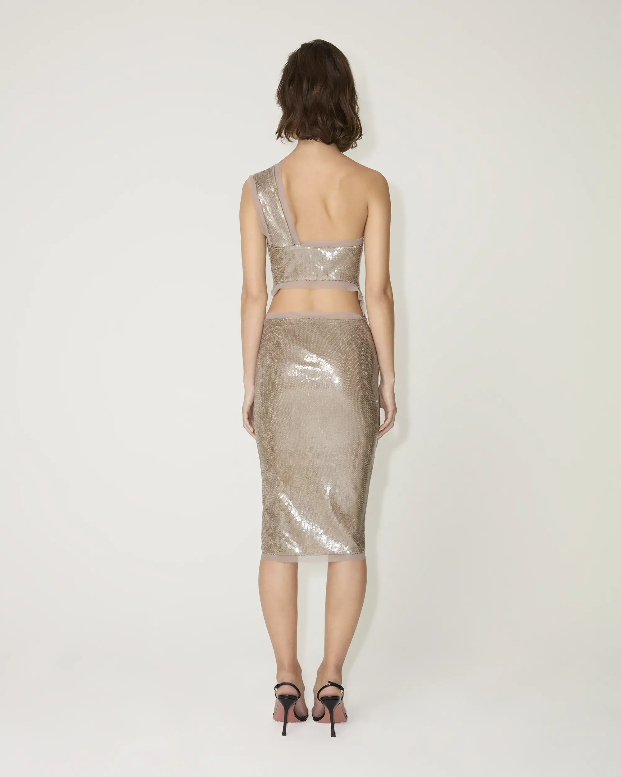 Sequin Cutout Dress | Champagne - Image 6
