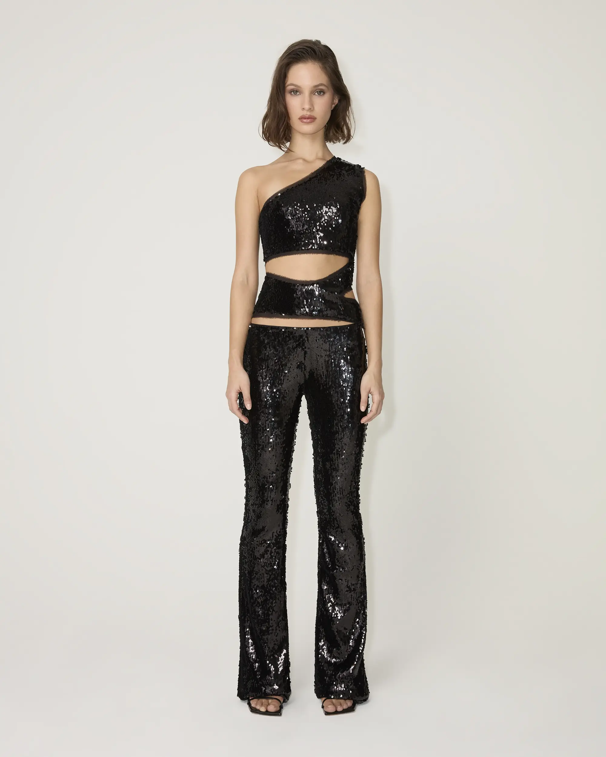 Sequin Cutout Top | Black - Image 3