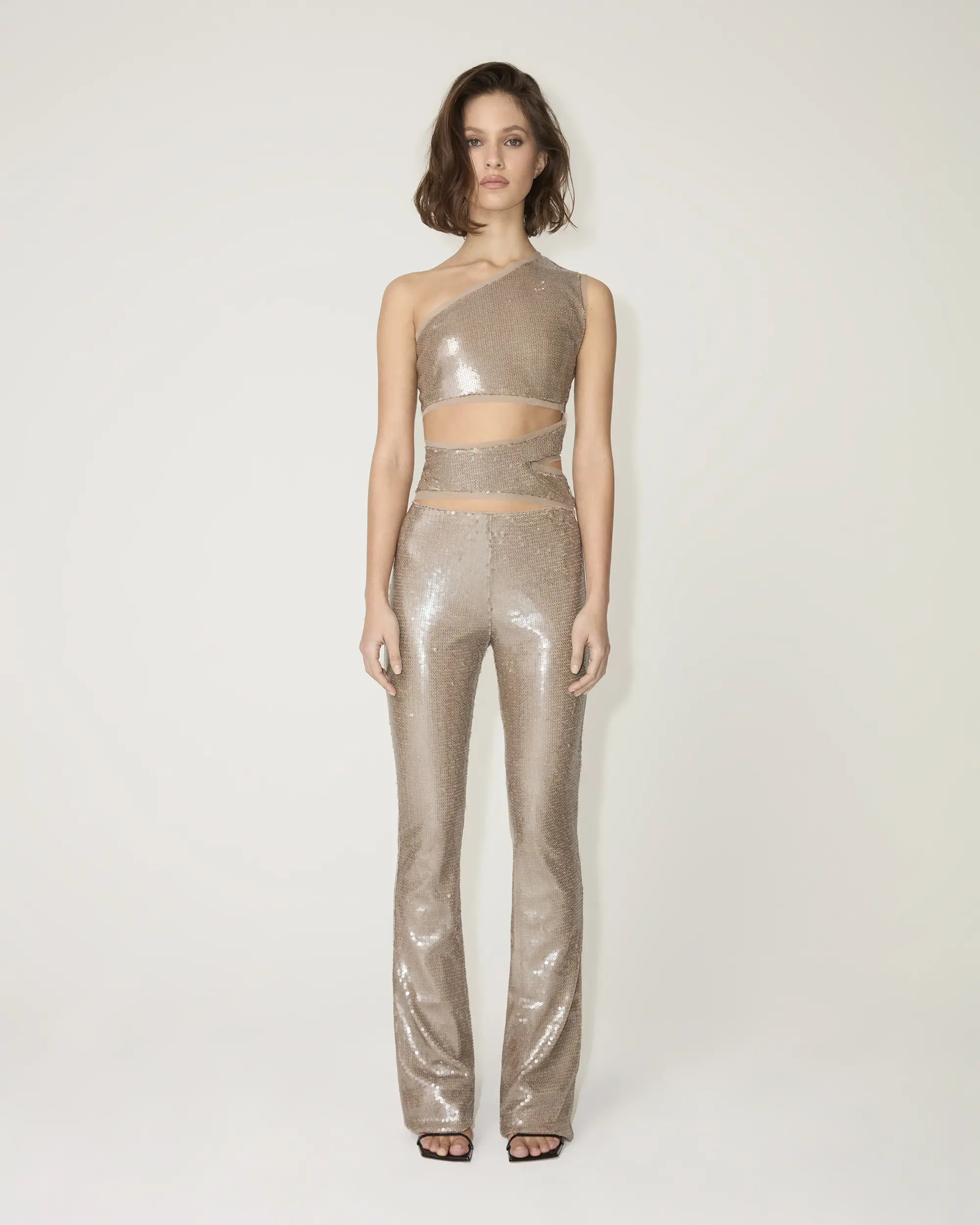 Sequin Cutout Top | Champagne - Image 3
