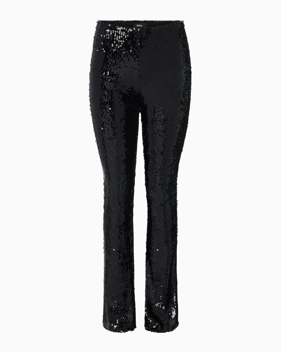 Sequin Low Rise Pant | Black - Image 2