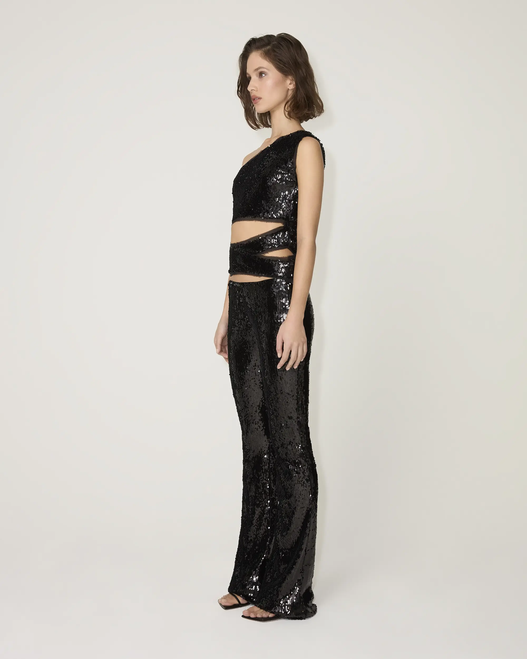 Sequin Low Rise Pant | Black - Image 4