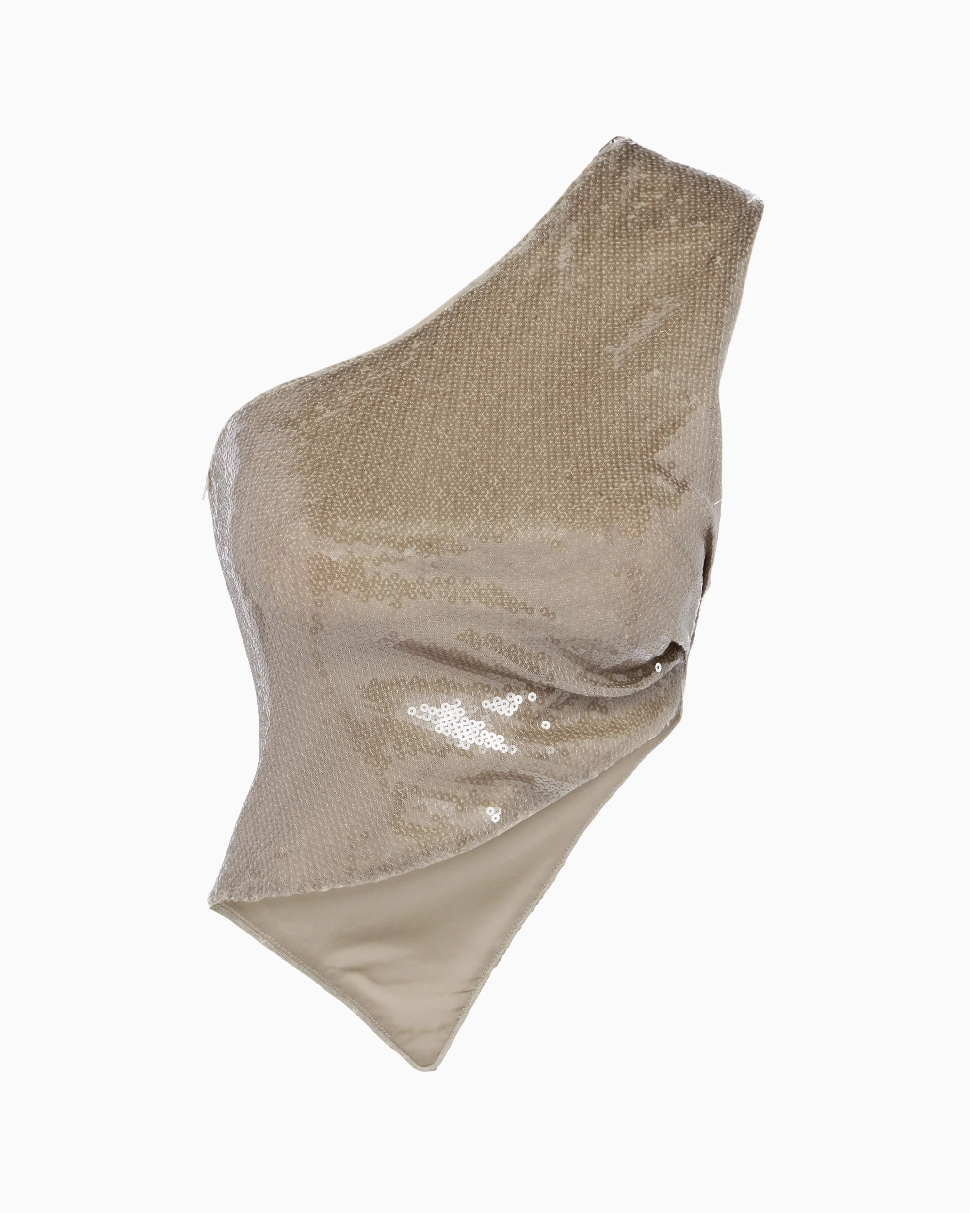 Sequin One Shoulder Top | Champagne - Image 2