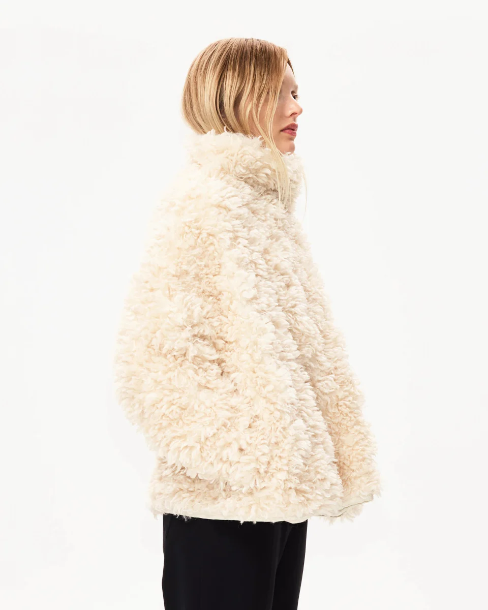 Shaggy Faux Fur Pullover | Cream - Image 6