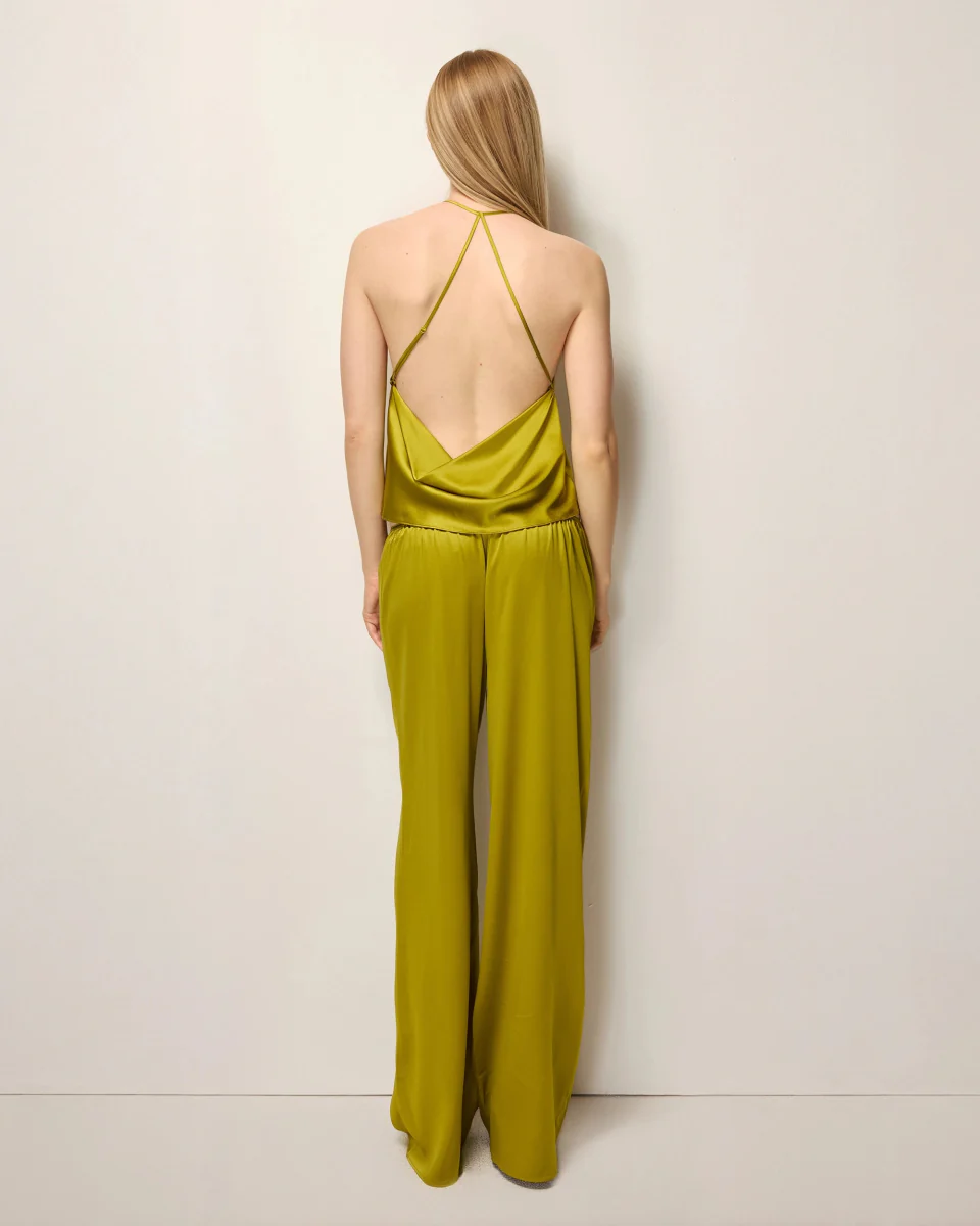 Silk Asymmetric Cami | Golden Olive - Image 6