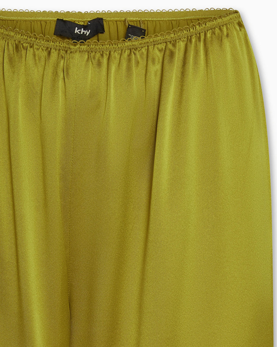 Silk Low Rise Pant | Golden Olive - Image 6