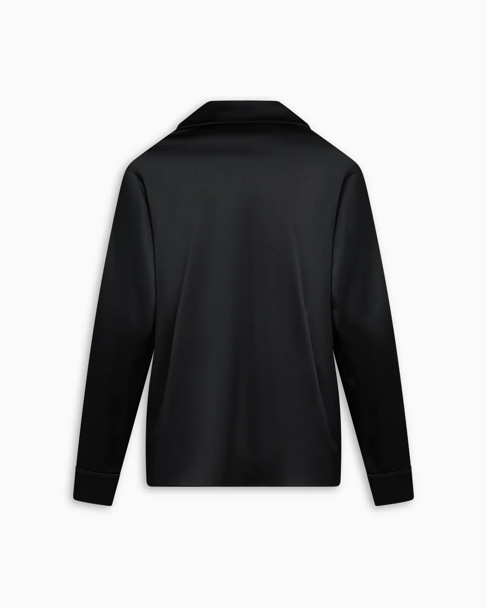 Silk Pajama Shirt | Black - Image 5