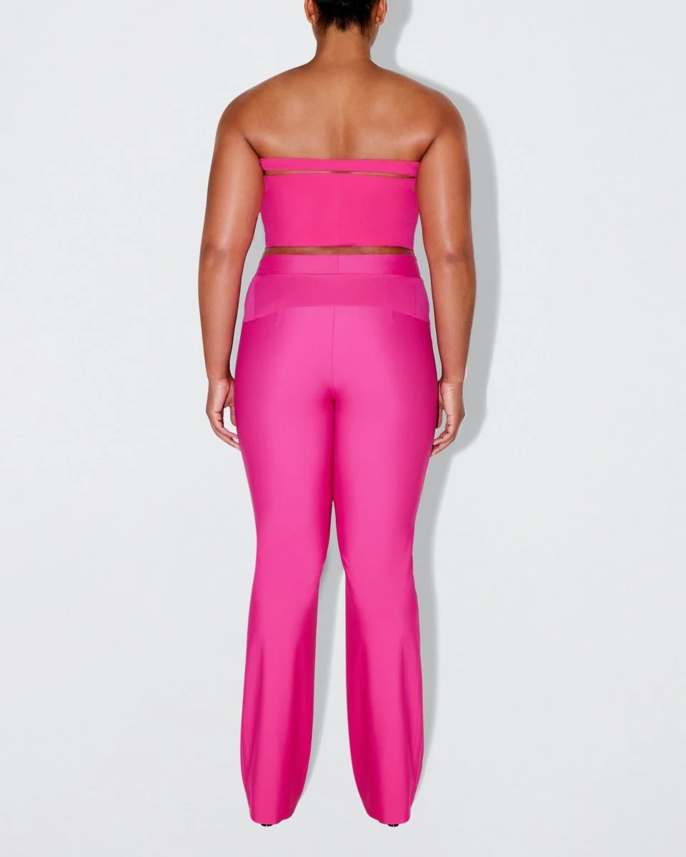 Sleek Stretch Cutout Foldover Pant | Fuchsia - Image 6