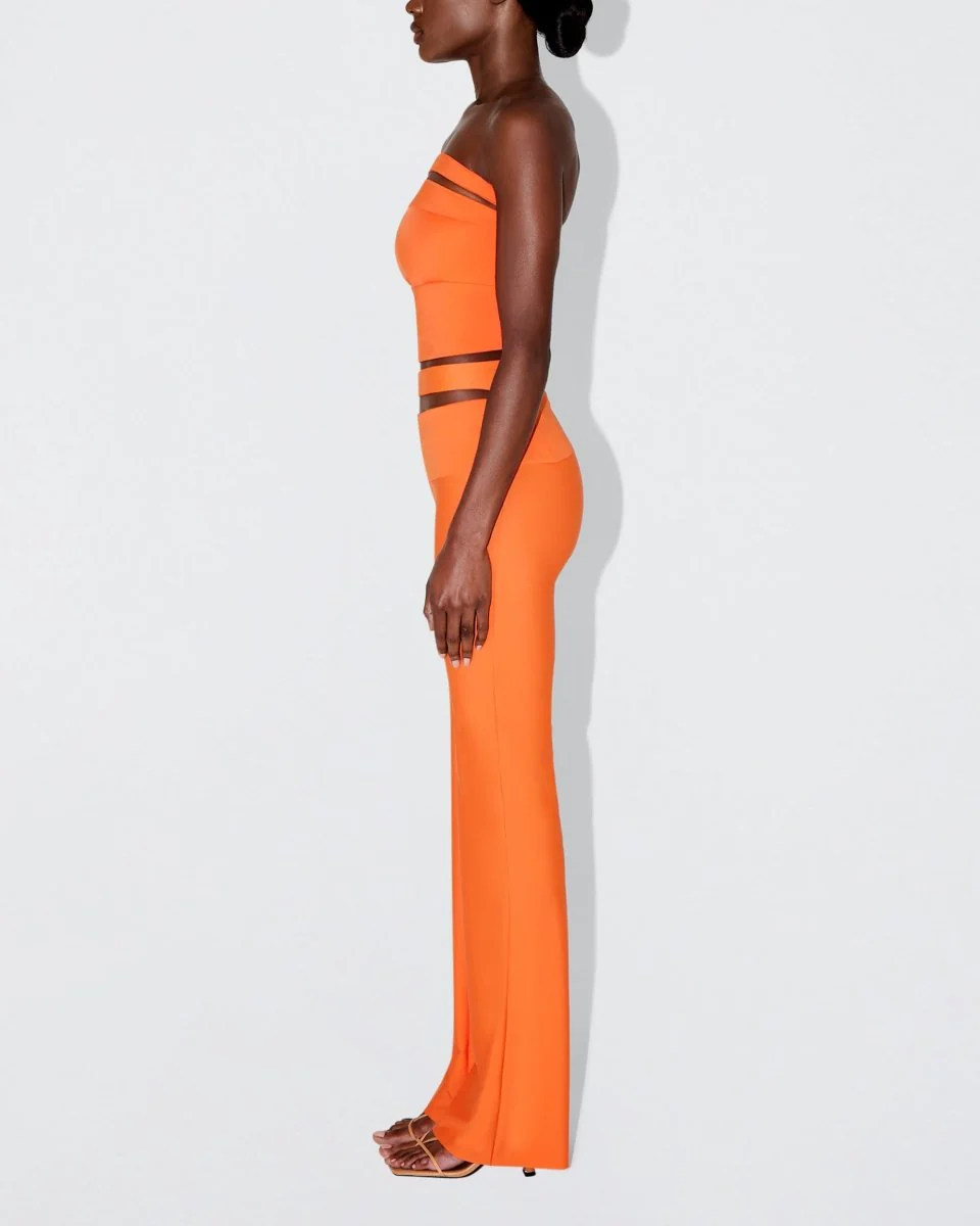 Sleek Stretch Cutout Foldover Pant | Papaya - Image 3