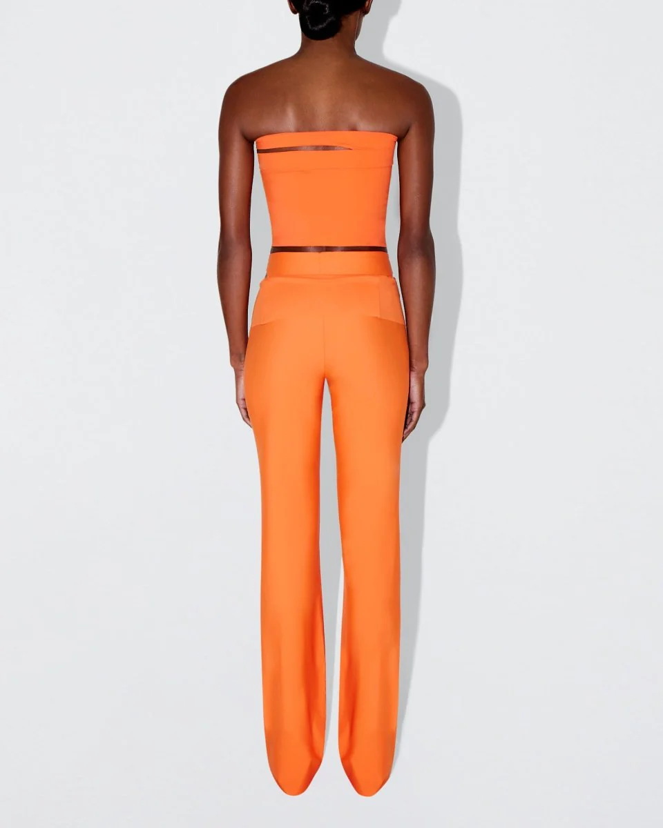 Sleek Stretch Cutout Foldover Pant | Papaya - Image 4