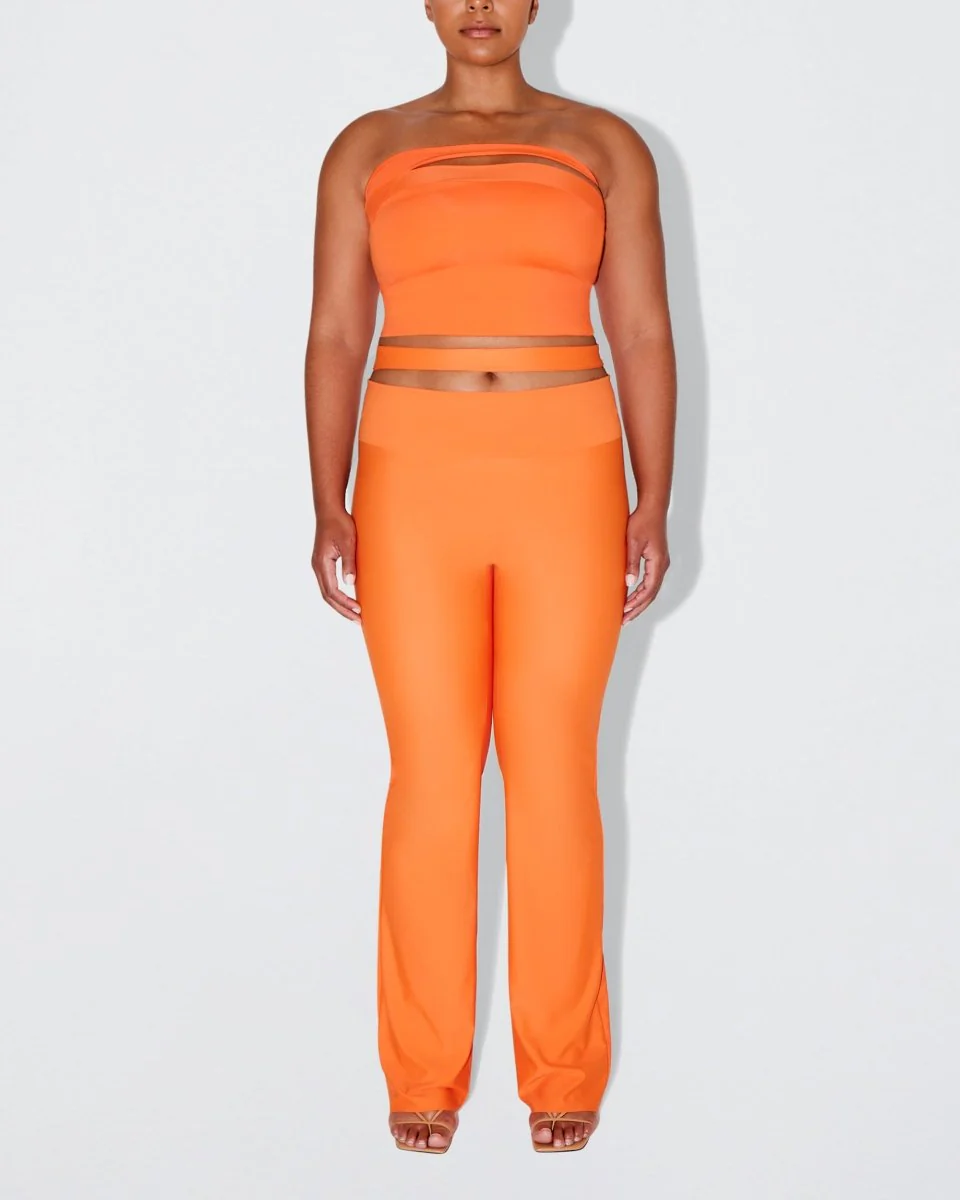 Sleek Stretch Cutout Foldover Pant | Papaya - Image 5