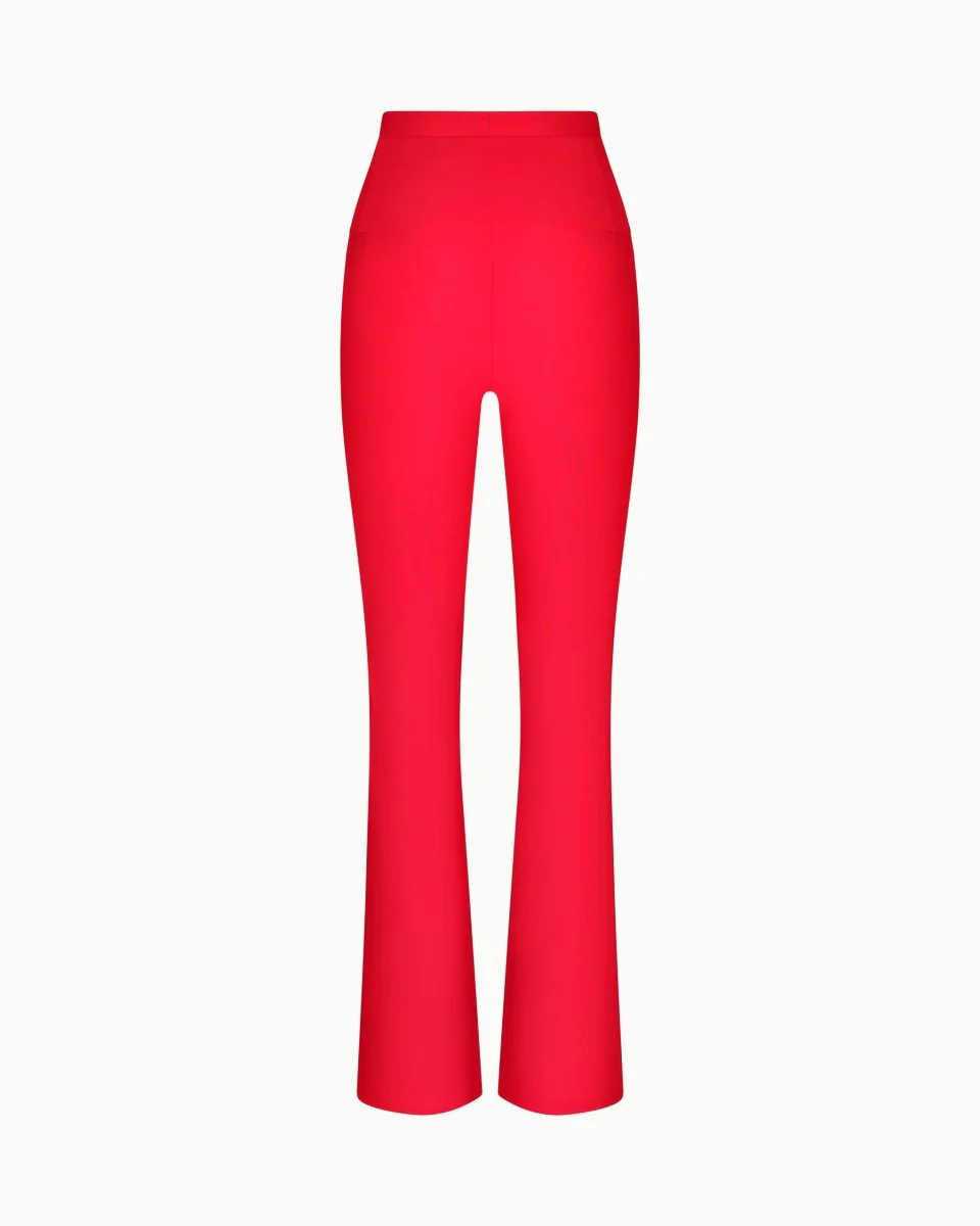 Sleek Stretch Cutout Foldover Pant | Tomato - Image 8