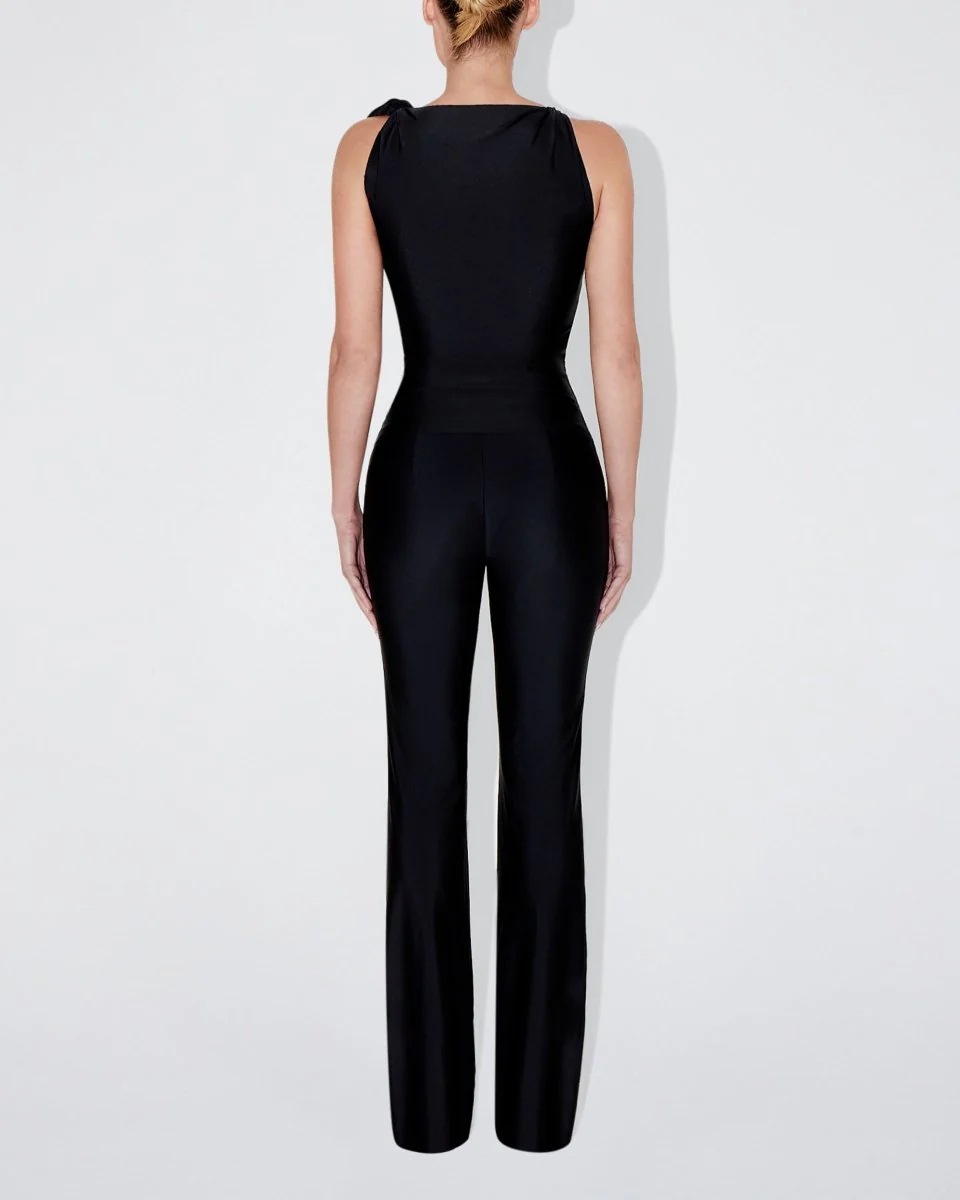 Sleek Stretch Knotted Top | Black - Image 5