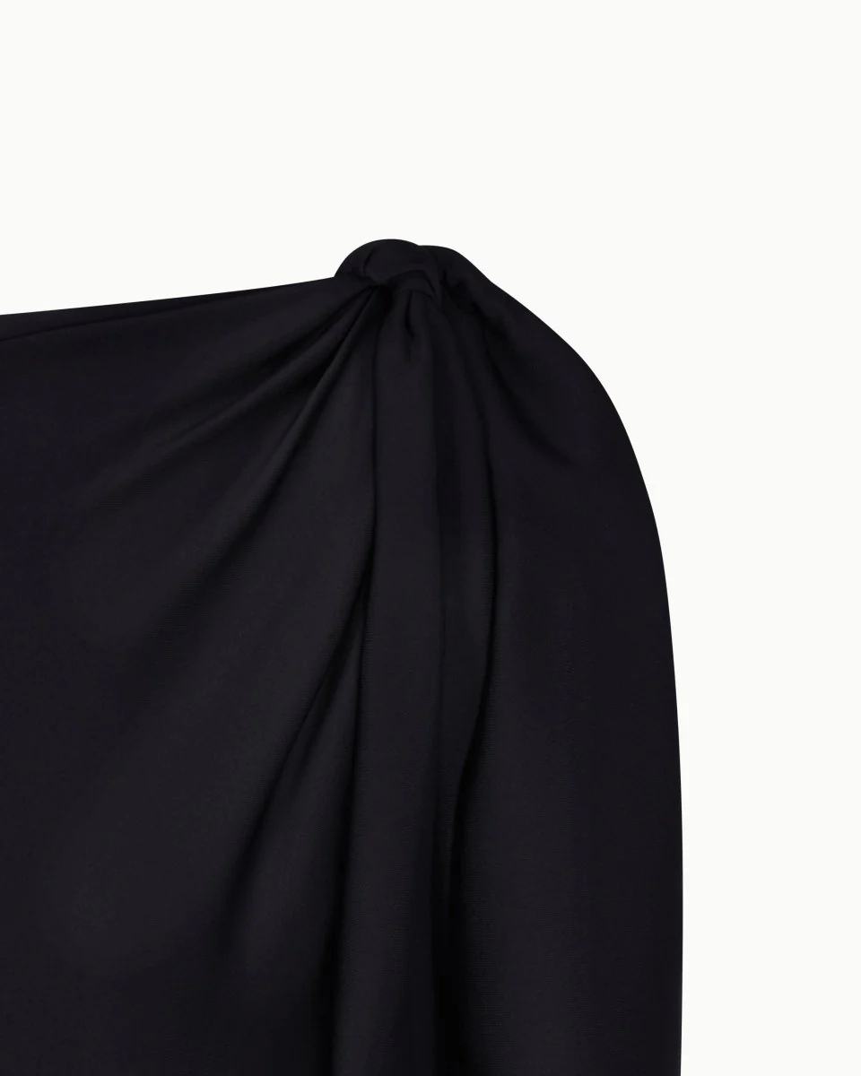 Sleek Stretch Knotted Top | Black - Image 8