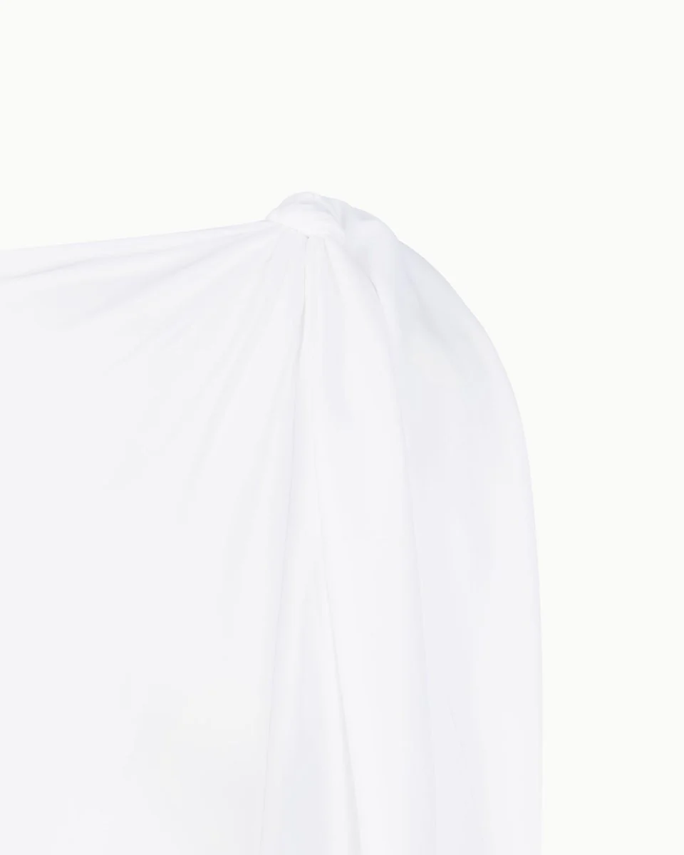 Sleek Stretch Knotted Top | Bright White - Image 7