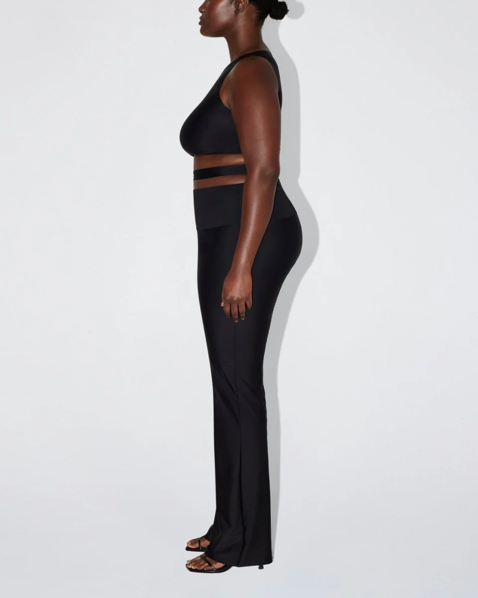 Sleek Stretch Micro One Shoulder Top | Black - Image 8