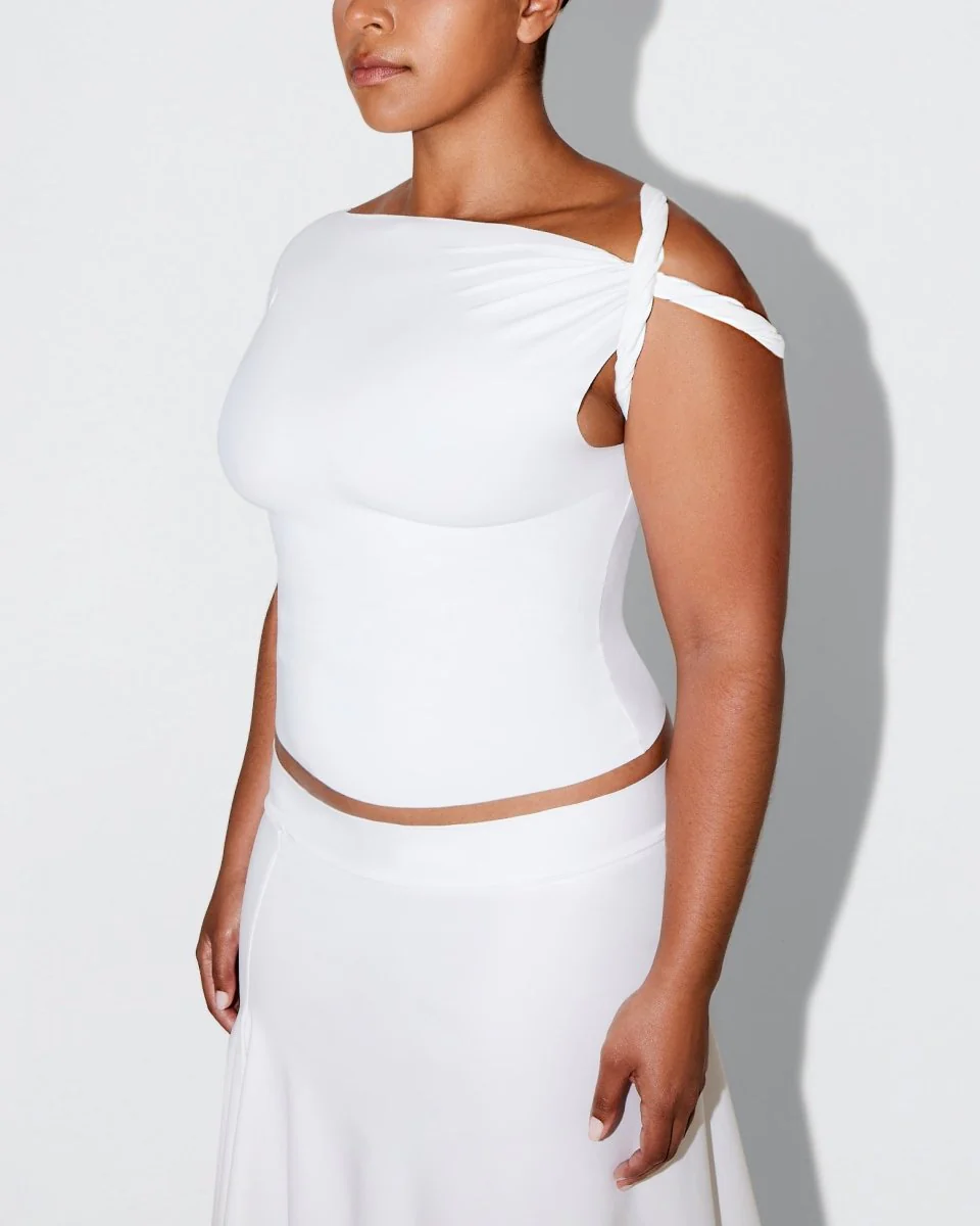 Sleek Stretch Twisted Top | Bright White - Image 10