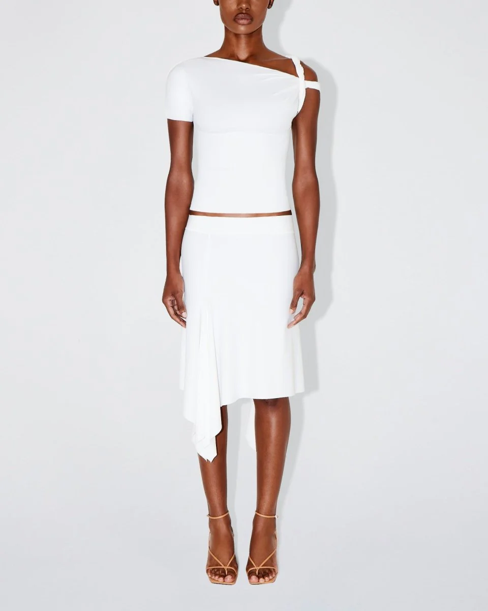 Sleek Stretch Twisted Top | Bright White - Image 3