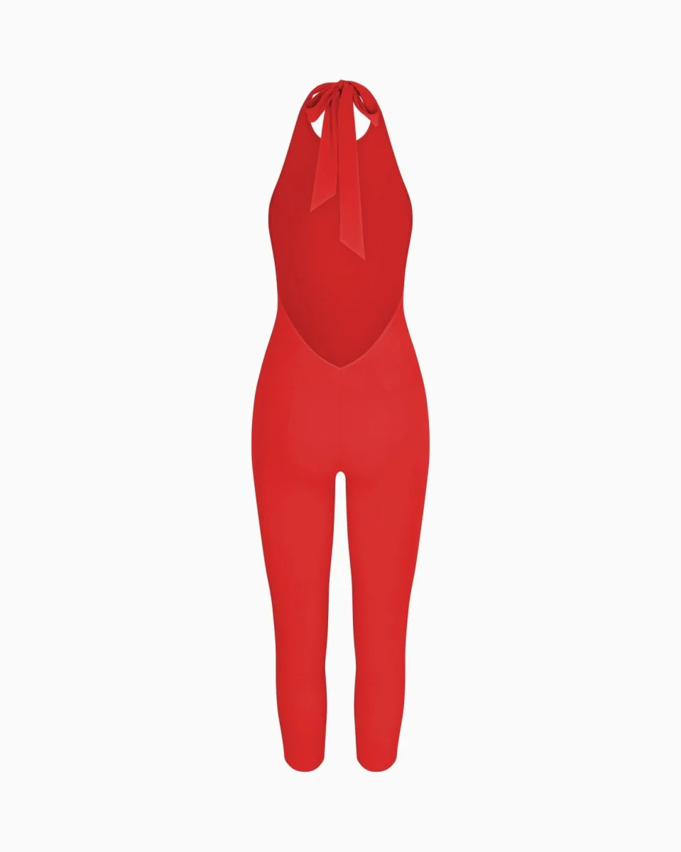 Smooth Stretch Capri Catsuit | Cherry - Image 7