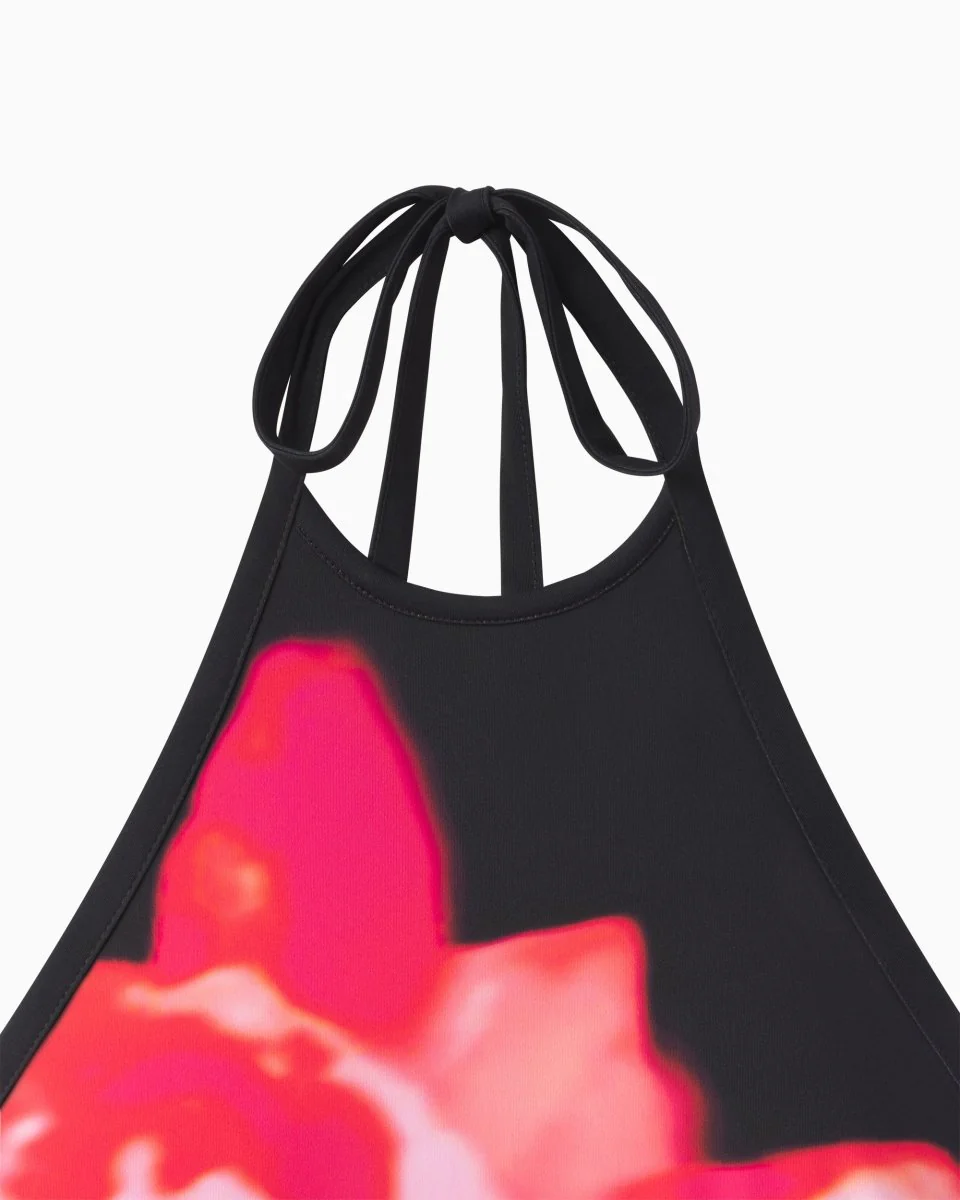 Smooth Stretch Halter Mini Dress | Black Peony - Image 8