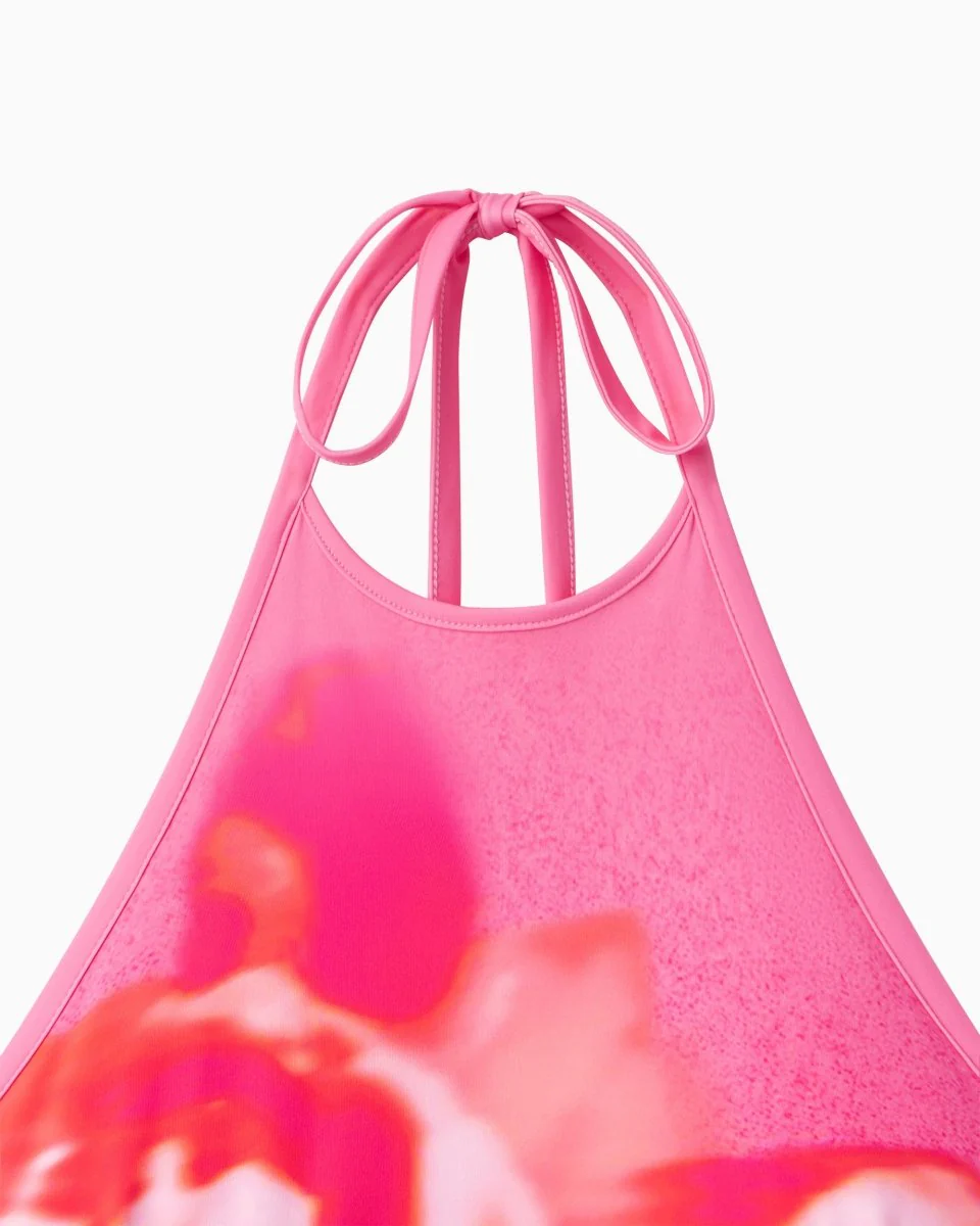 Smooth Stretch Halter Mini Dress | Pink Peony - Image 8