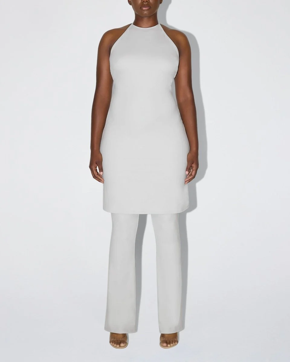 Smooth Stretch Halter Tunic | Light Grey - Image 3
