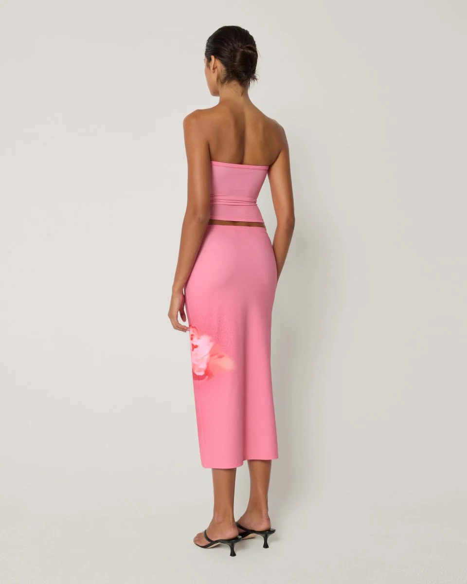 Smooth Stretch Midi Skirt | Pink Peony - Image 5