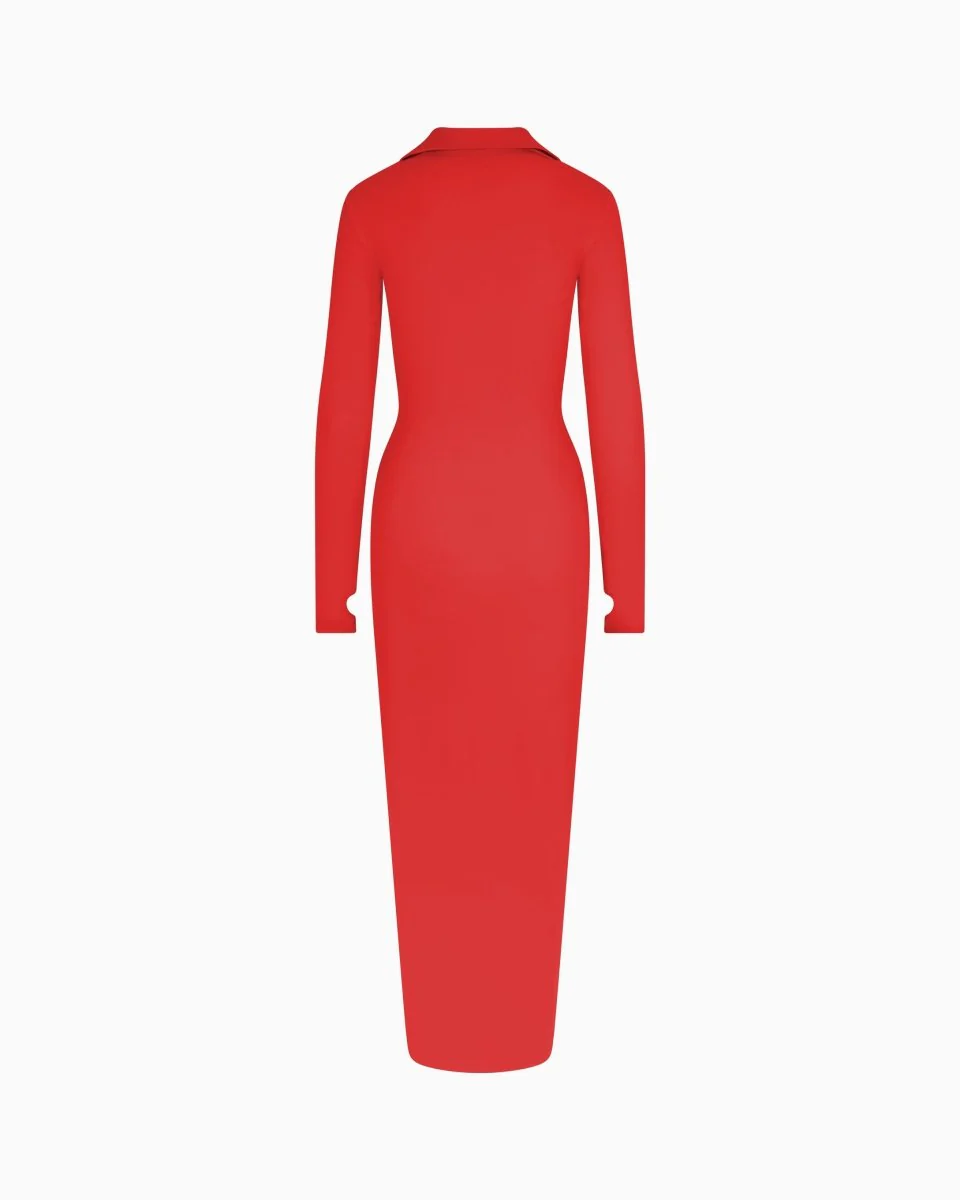 Smooth Stretch Ruched Maxi Dress | Cherry - Image 6