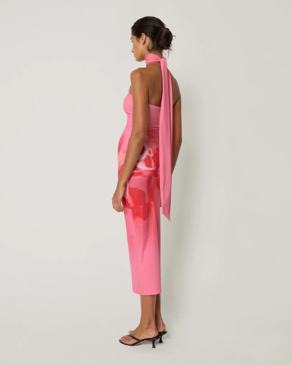 Smooth Stretch Strapless Midi Dress | Pink Peony - Image 11