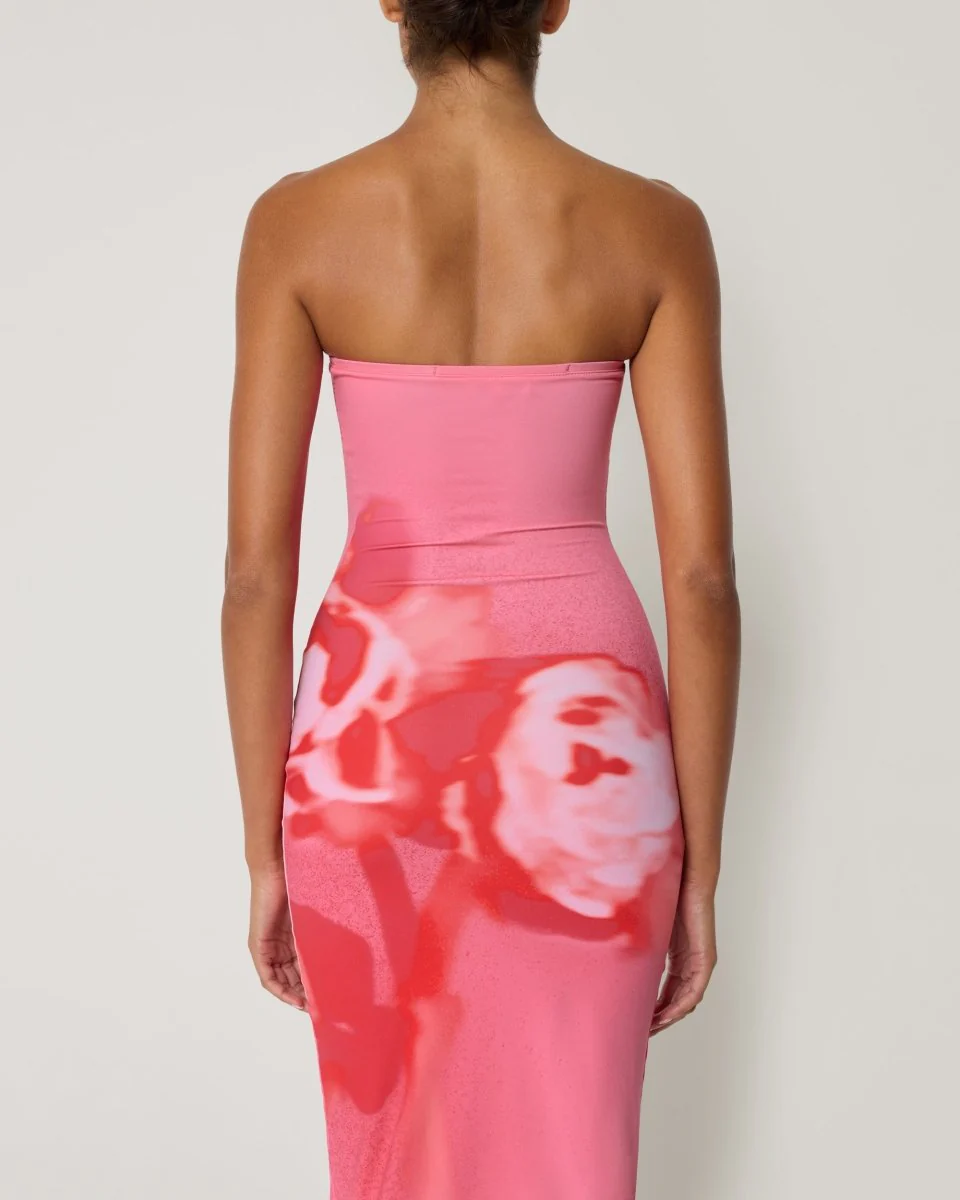Smooth Stretch Strapless Midi Dress | Pink Peony - Image 8