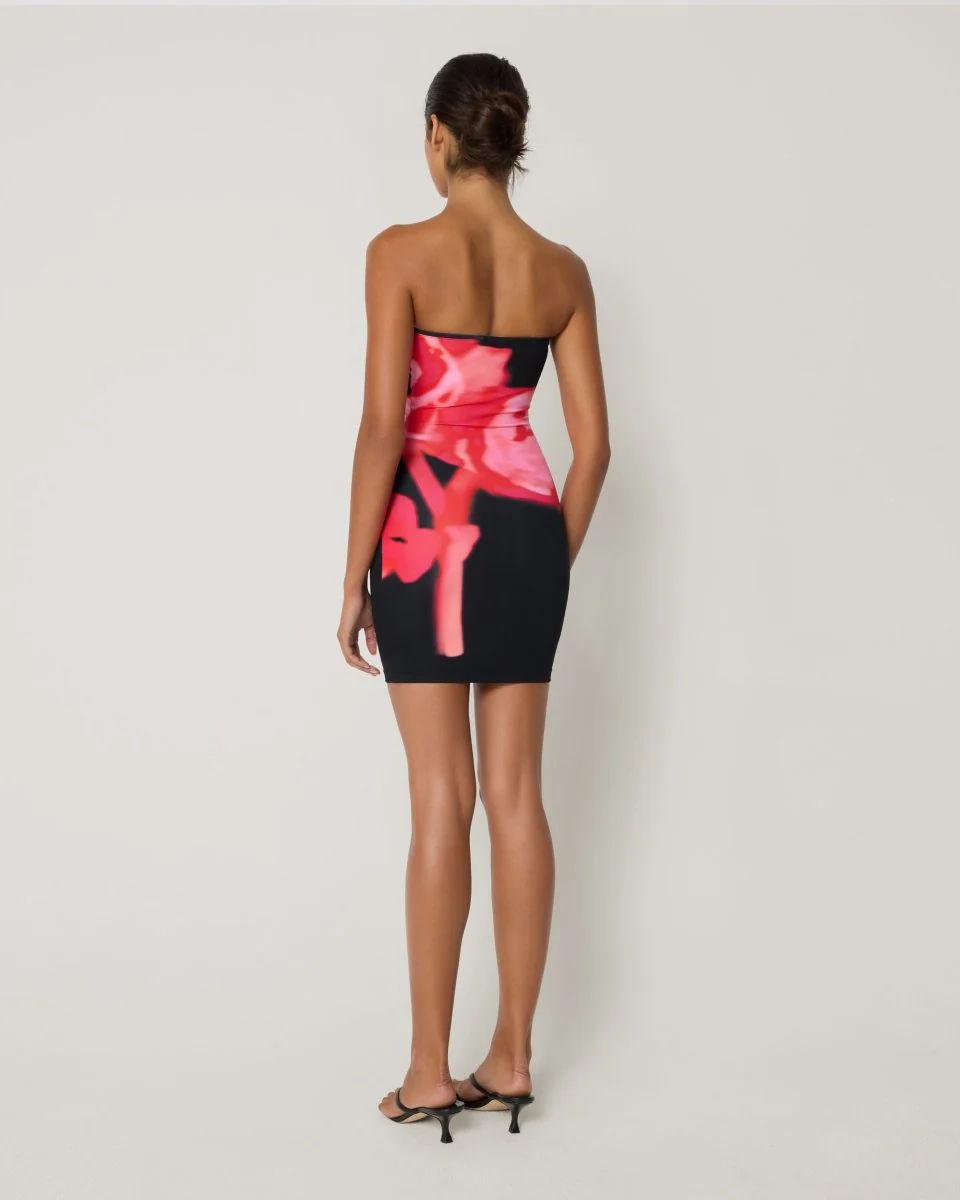 Smooth Stretch Strapless Mini Dress | Black Peony - Image 5