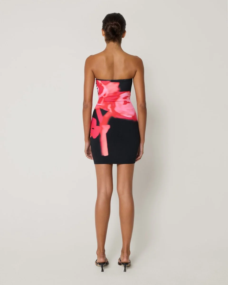 Smooth Stretch Strapless Mini Dress | Black Peony - Image 6